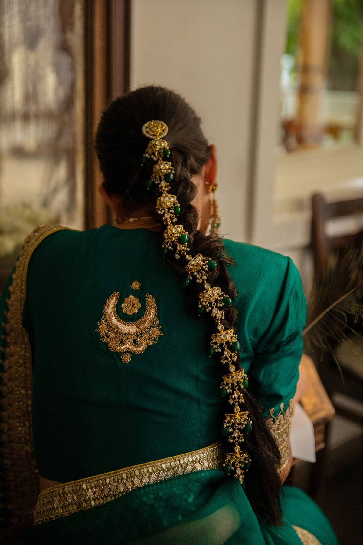 Emerald Green Bridal saree Set