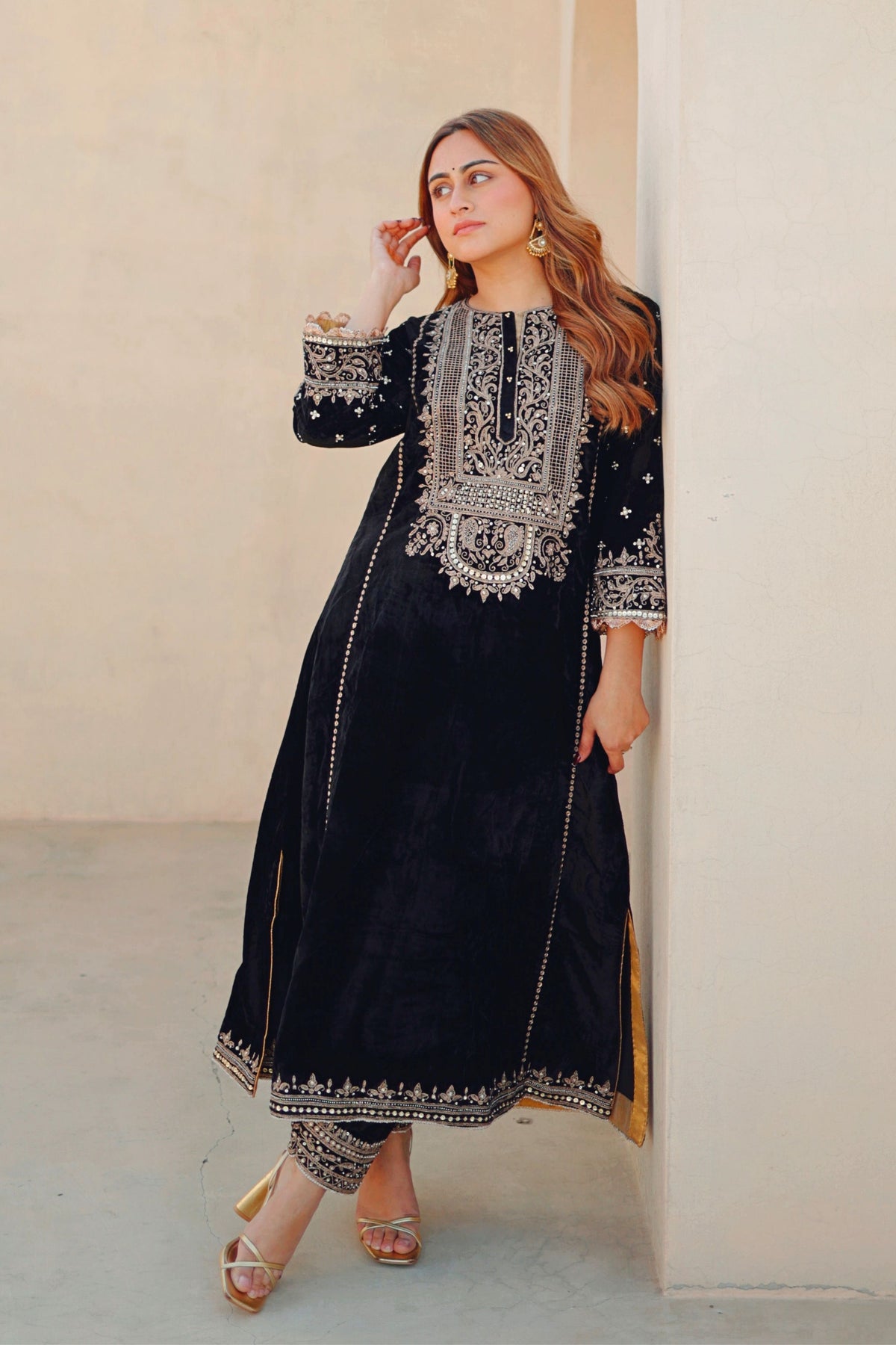 Marya A-line Black Kurta Set