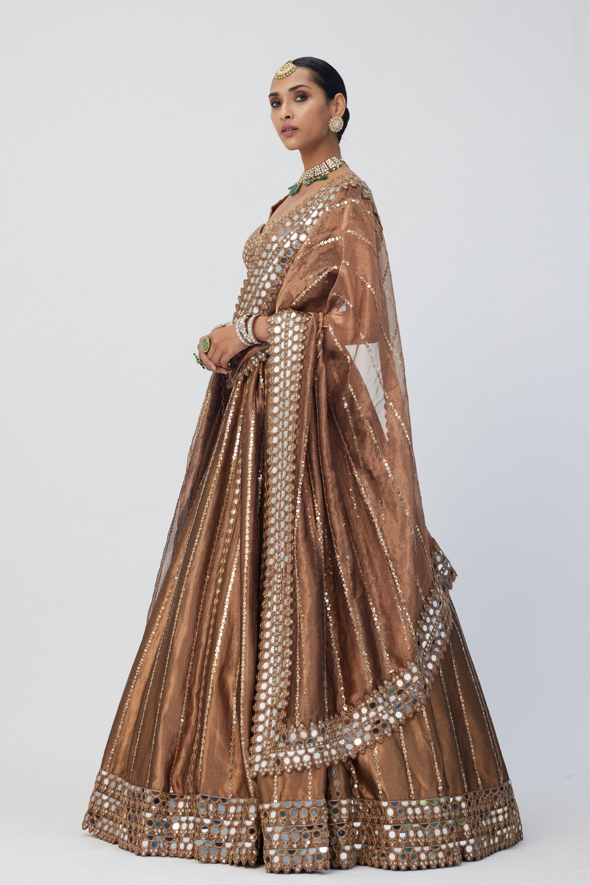 Copper Shimmer Lehenga Set