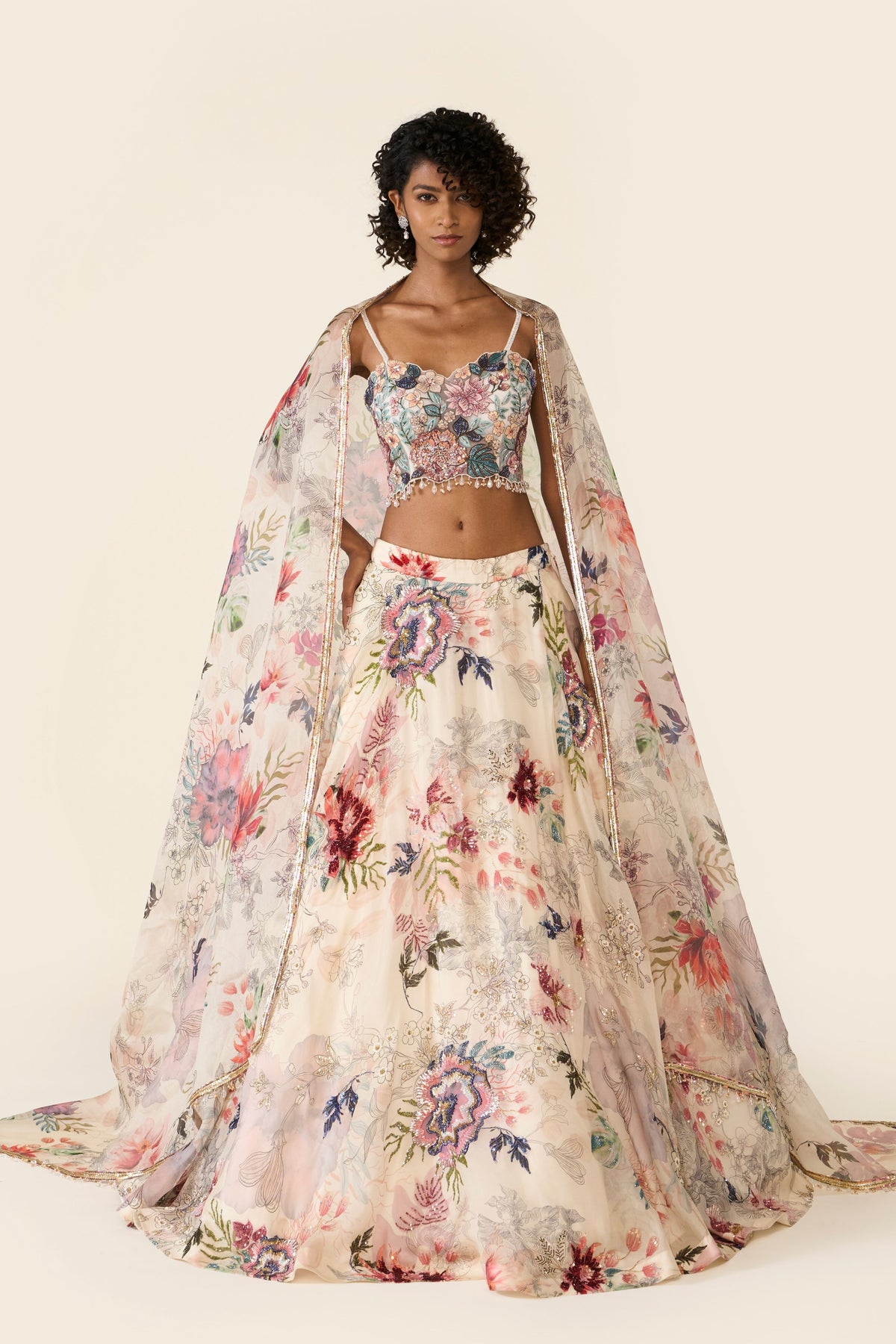 Ivory Printed Lehenga Set