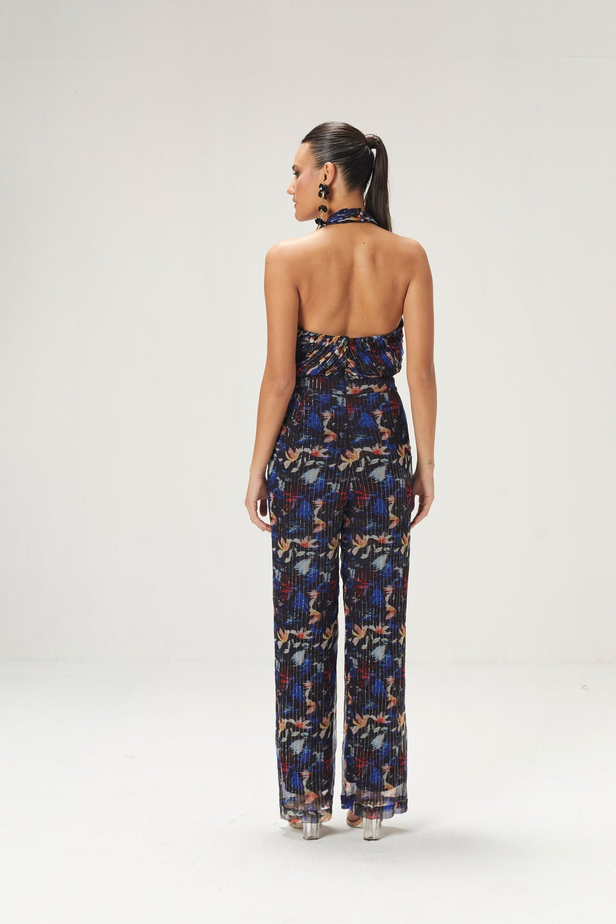 Dark Blue Printed Jumpsuit