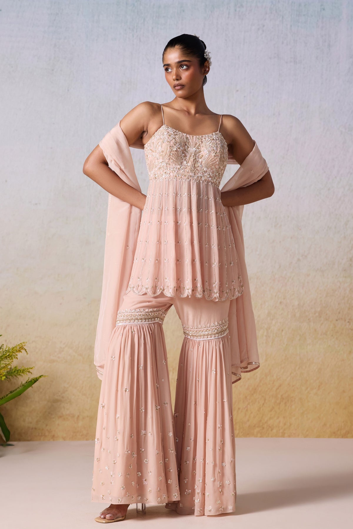 Pearl Pink Sharara Set