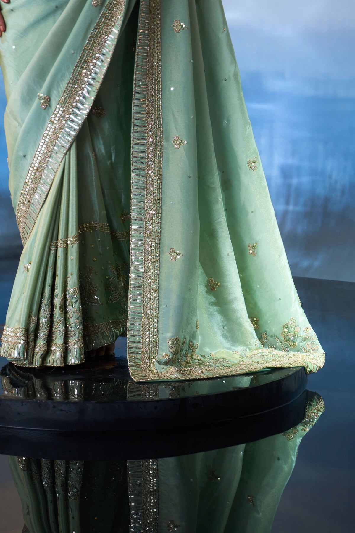 Seafoam Green Saree Set