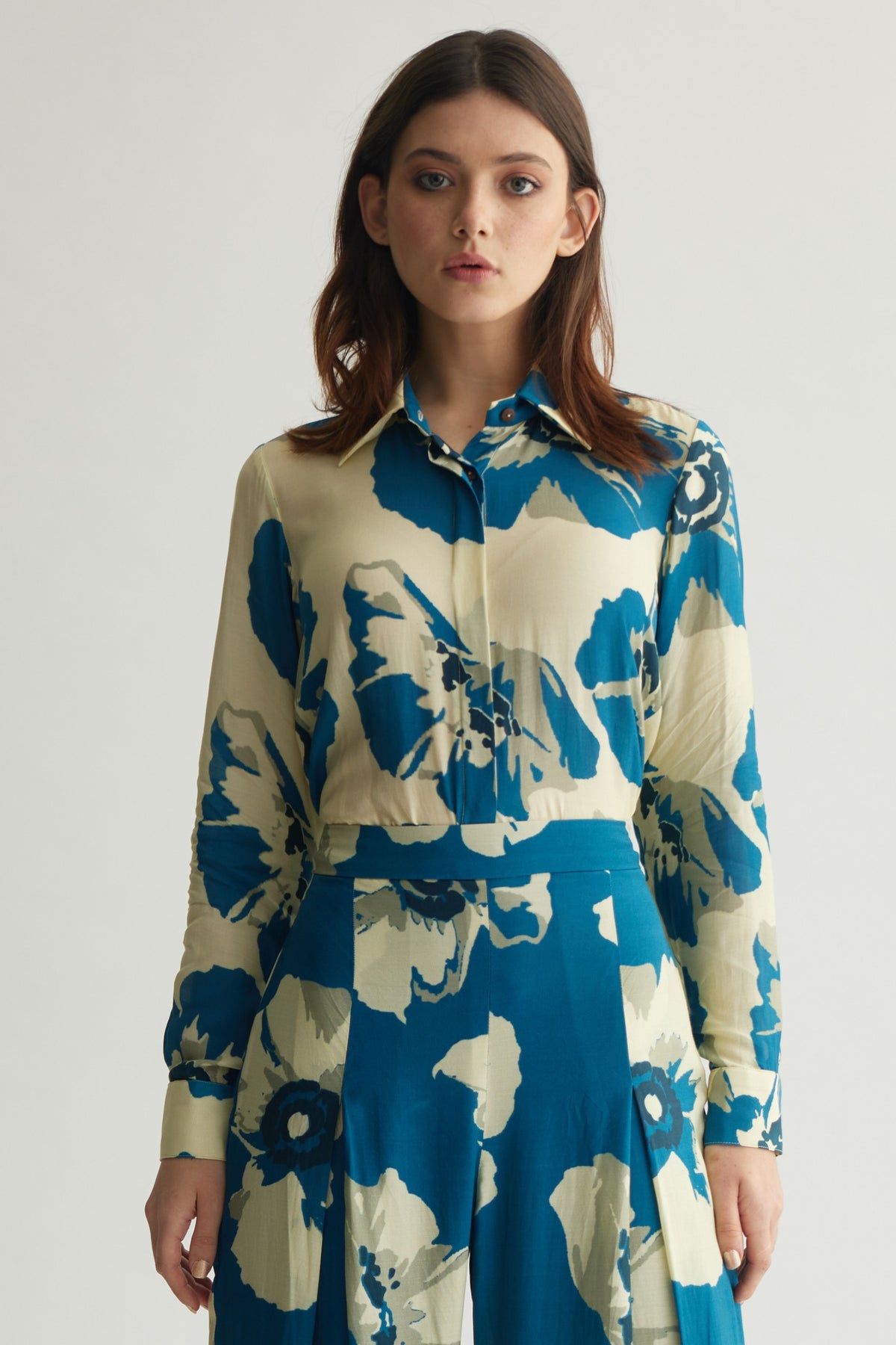 Blue Floral Shirt