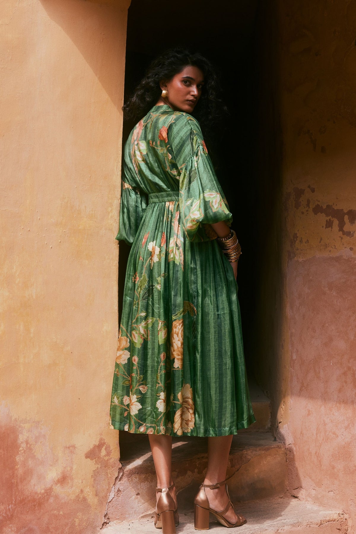 Fully Printed Green Maxi Dress