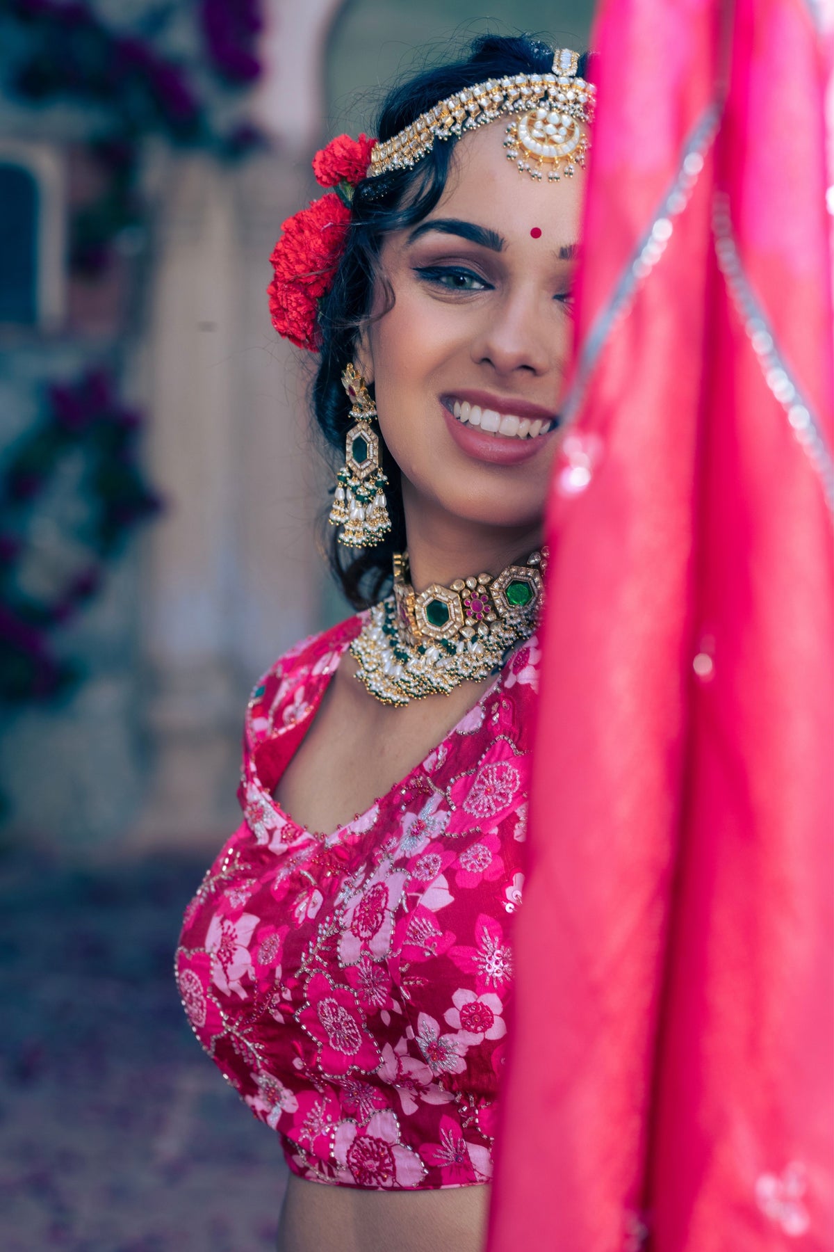 Maroon Embroidered Lehenga Set