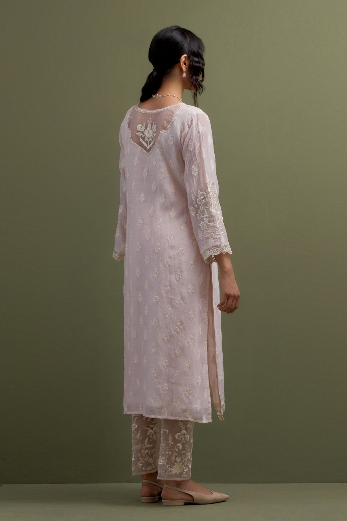 Pink Embroidered Kurta Set