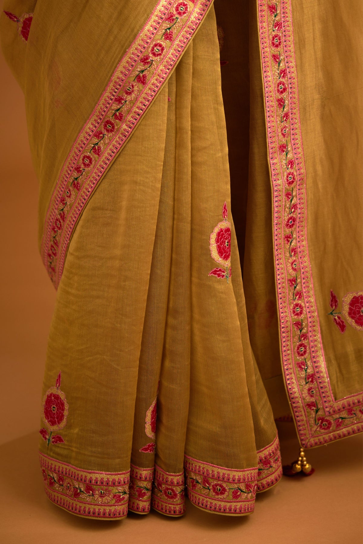 Mustard gold Saree set