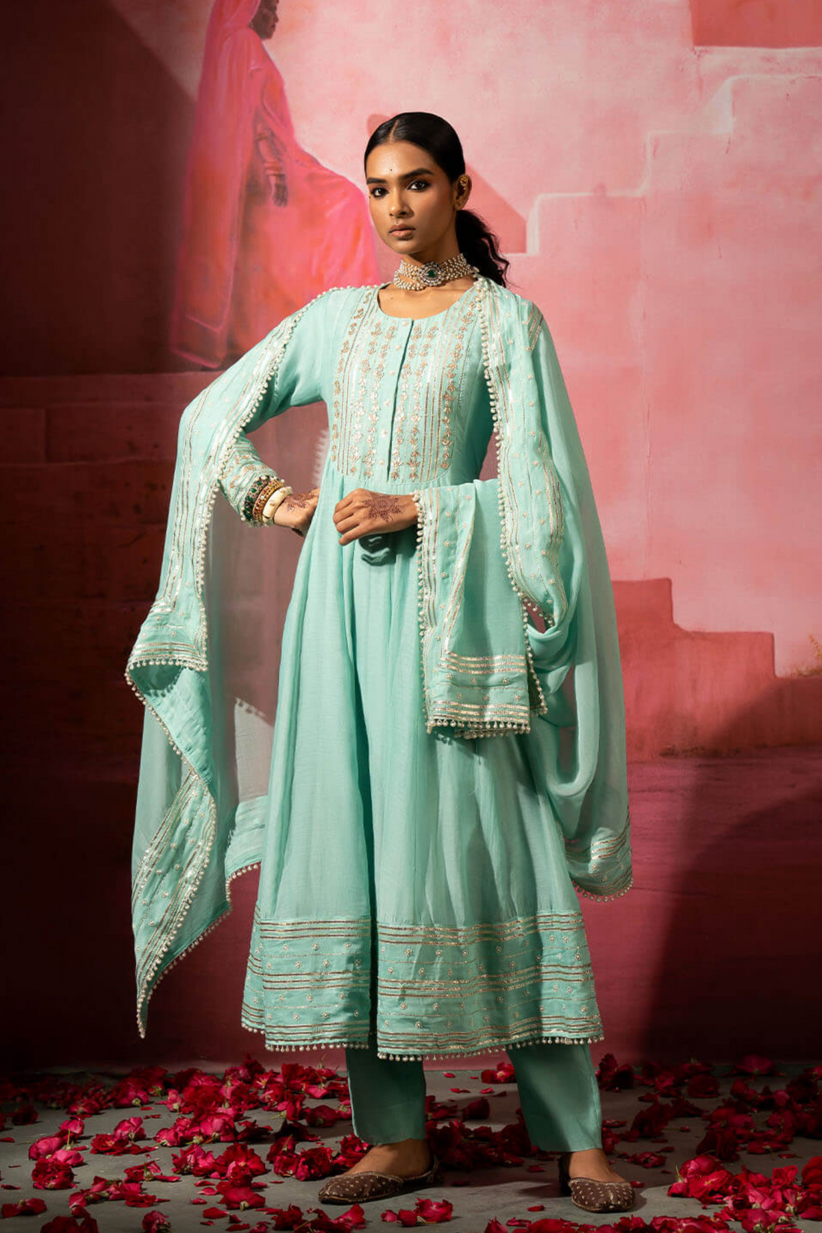 Chandni Blue Anarkali