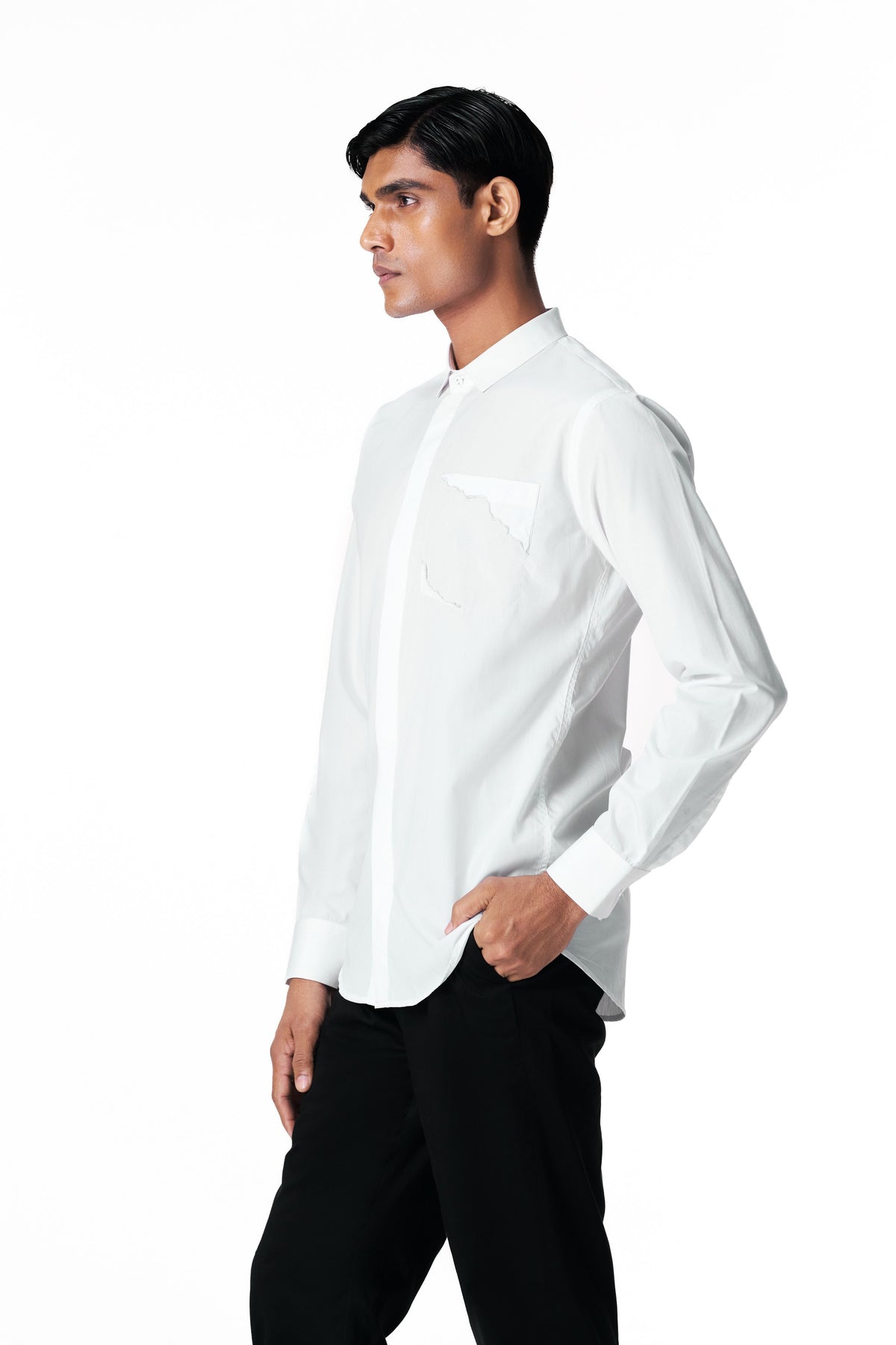 Ivory Illusion Pocket Shirt