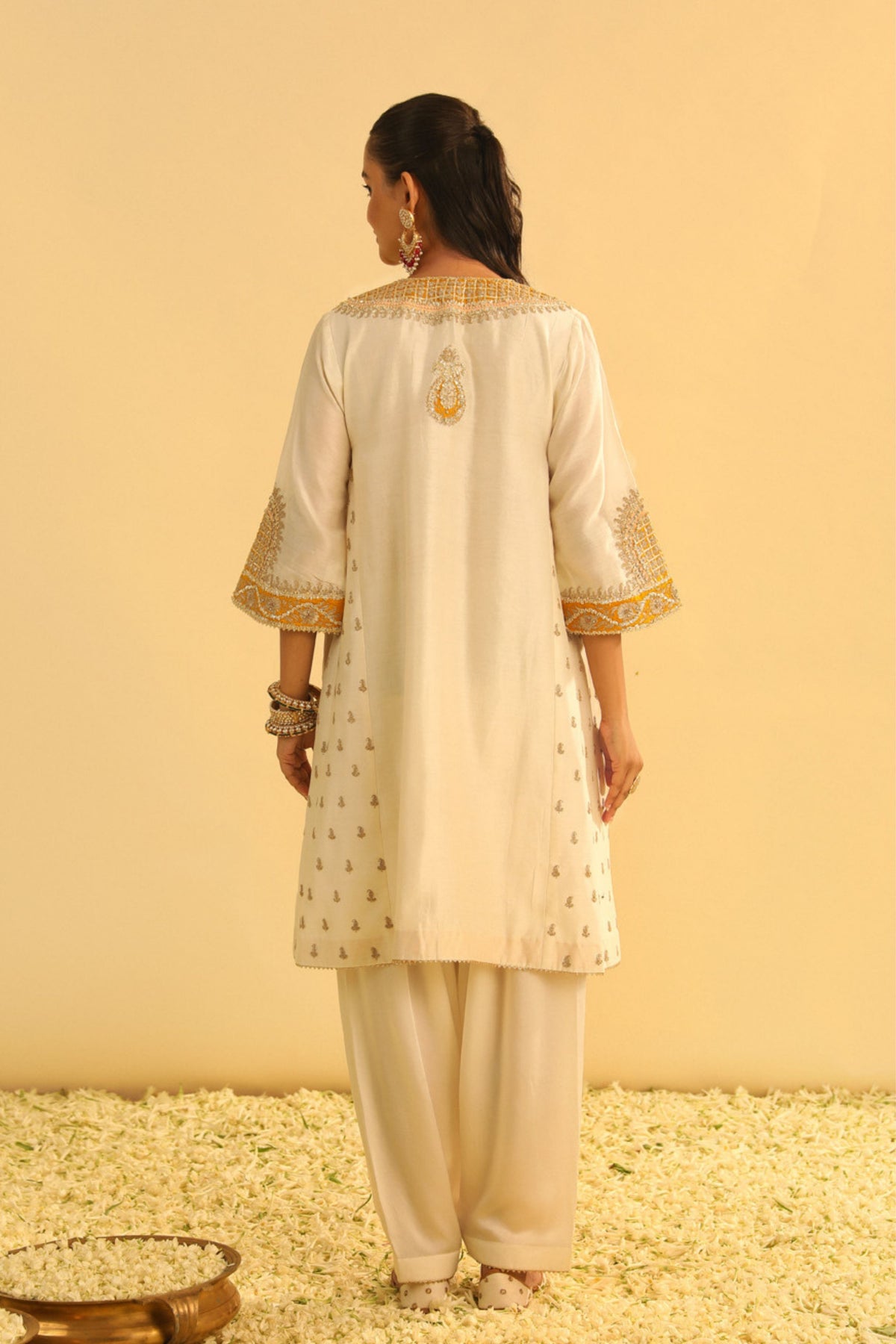 Arisana Daisy Ivory Short Kalidaar With Salwar