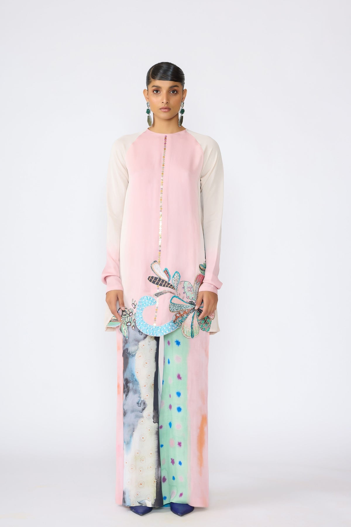 Ivory &amp; Pink Fleur Kurta Set