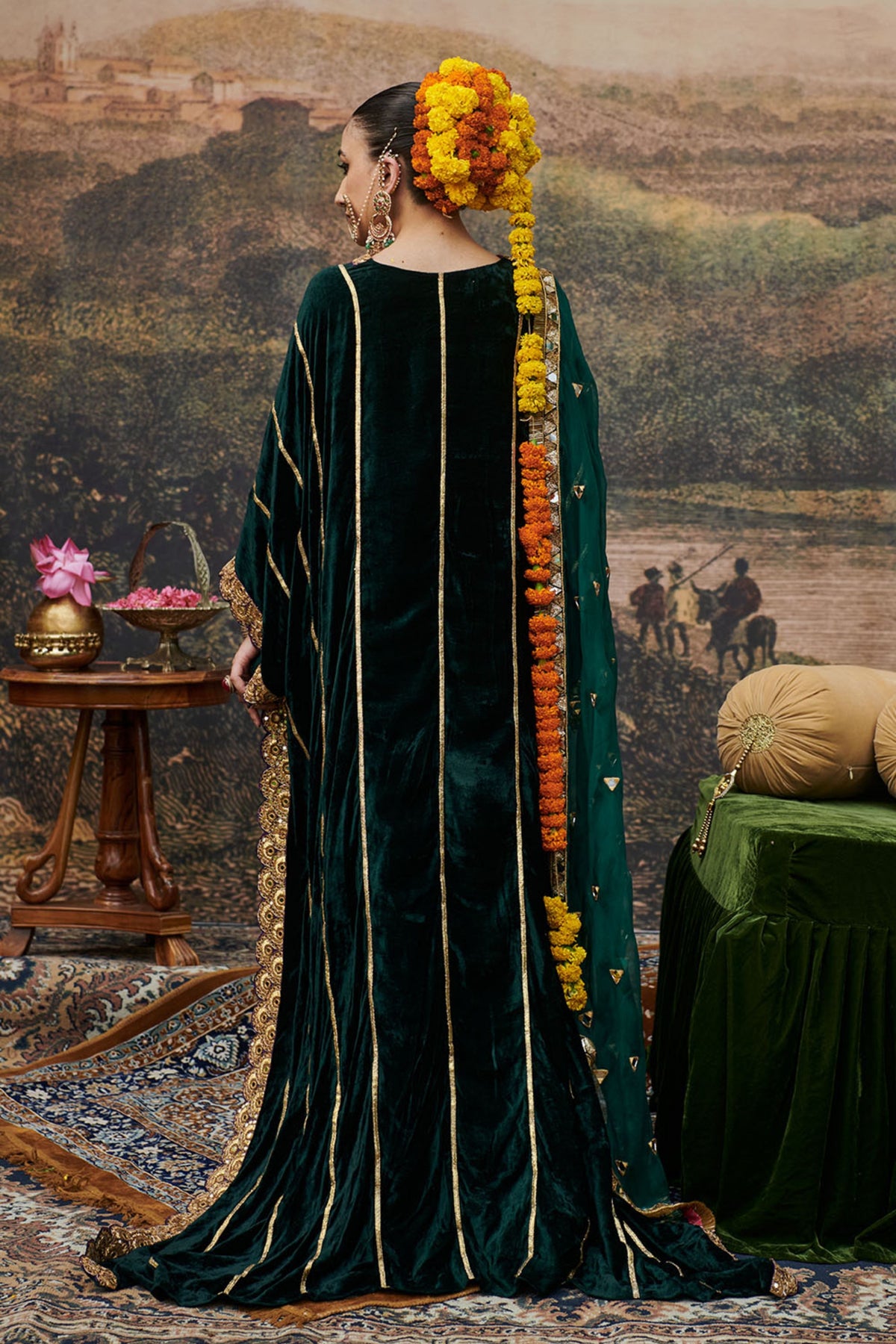 Azal Makhmali Kaftan With Dupatta