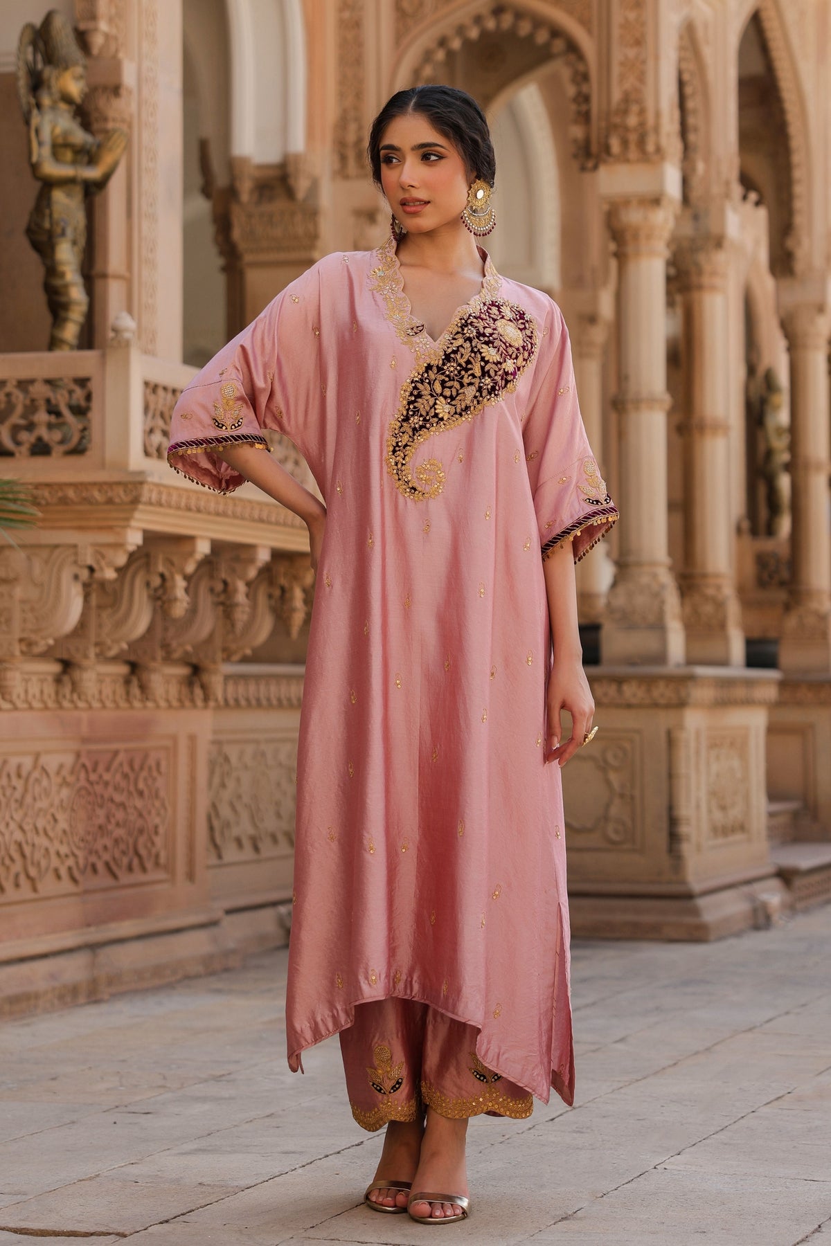 Riwayat Light Pink Kaftan Set