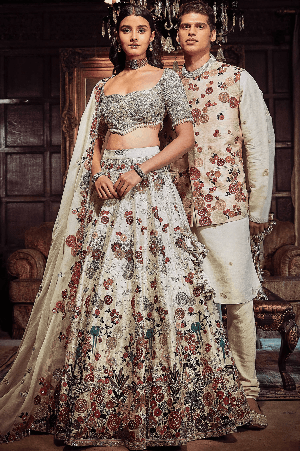 Royal Satire Ekru Lehenga Set