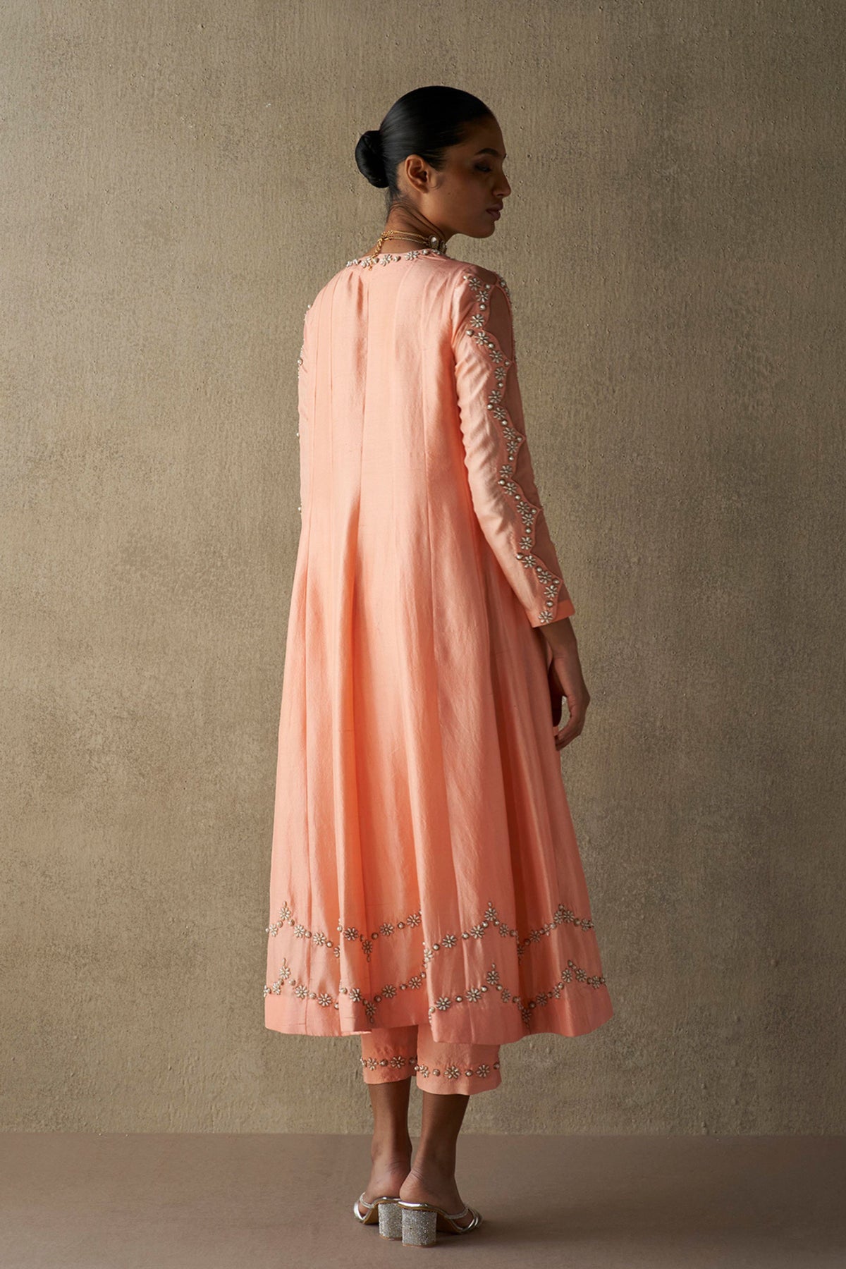 Rafat Coral Anarkali Set