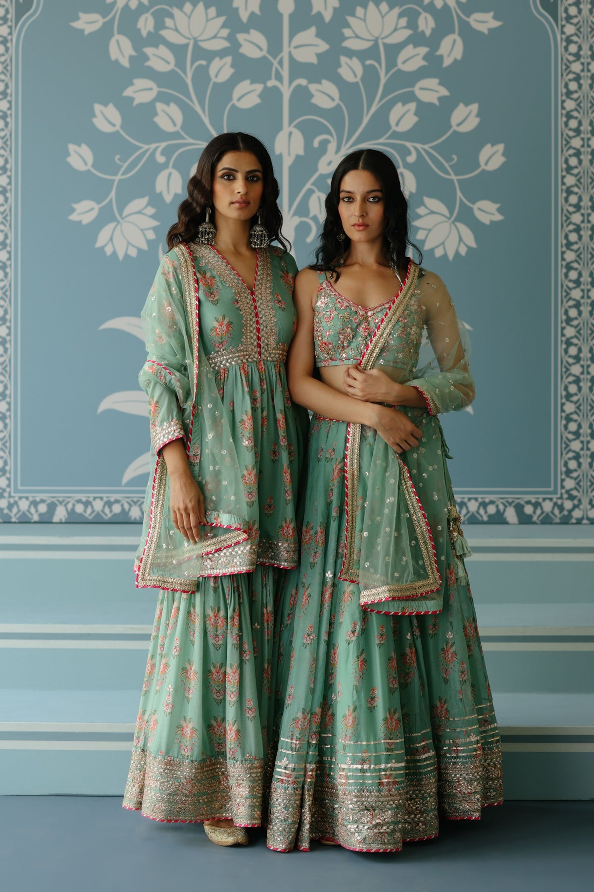 Mint Malini Lehenga Set