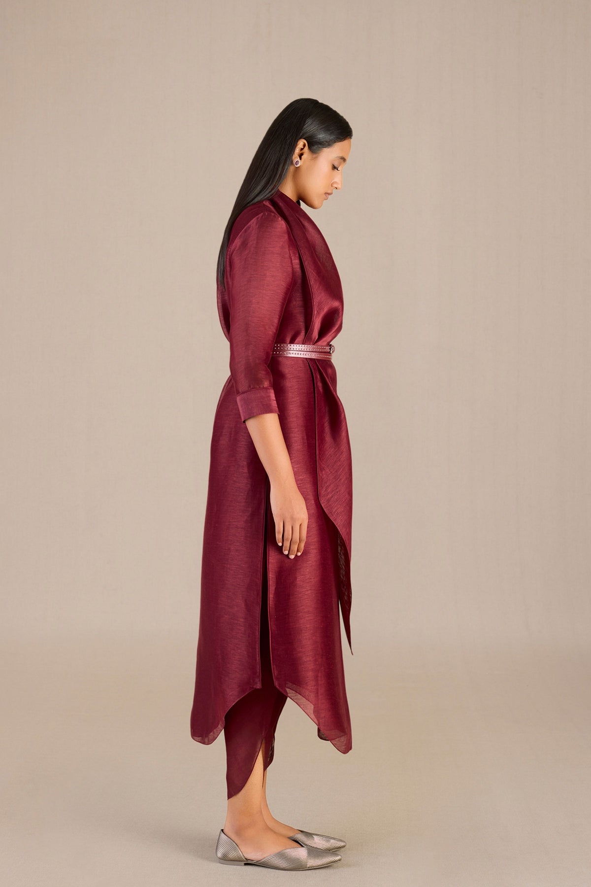 Erum Tunic Set With in Maroon