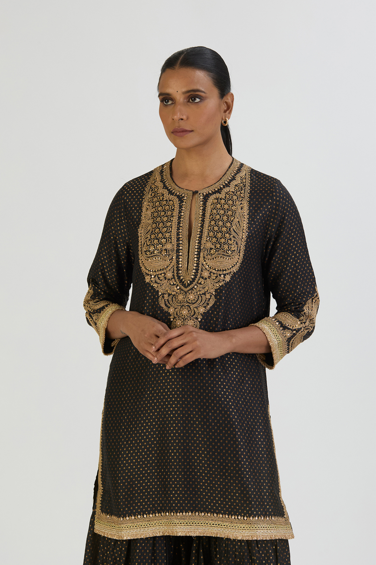 Black Aza Kurta and Sharara