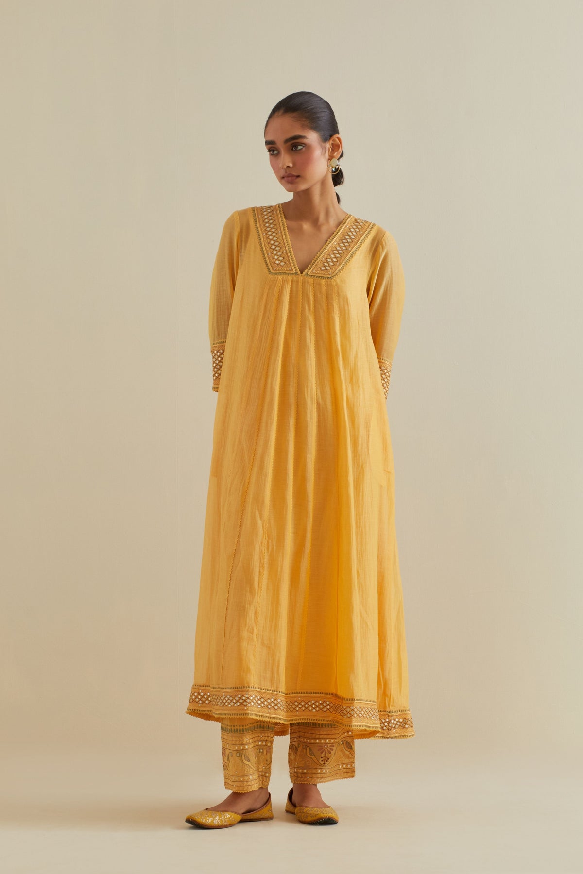 Yellow Yoke Kurta Set