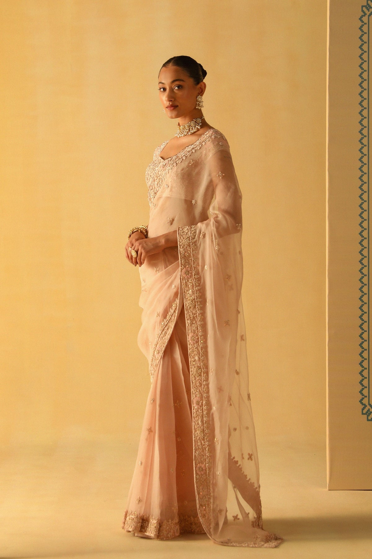 Rose Pink Maliha Saree Set