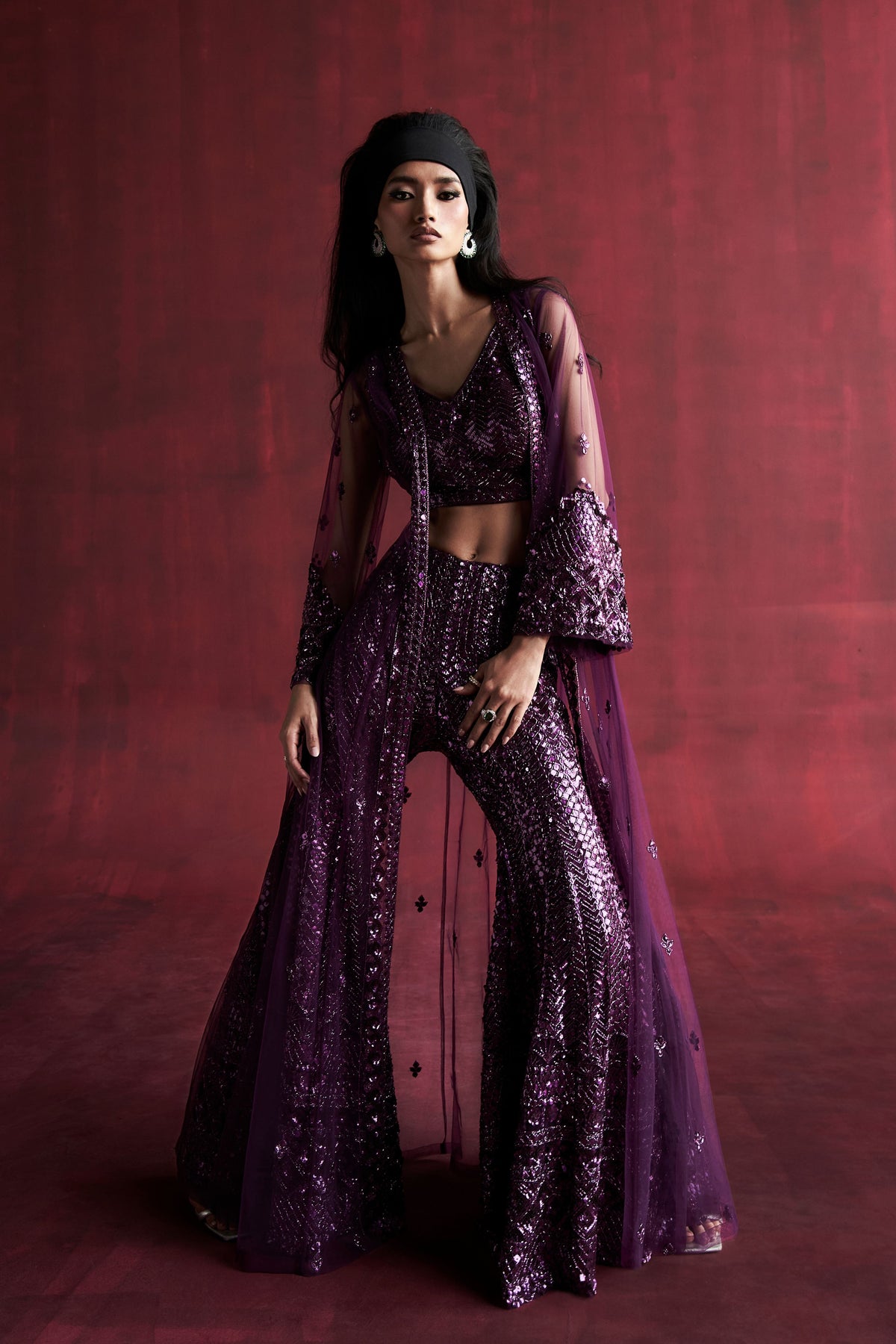 Dark Magenta Laia Sharara Set