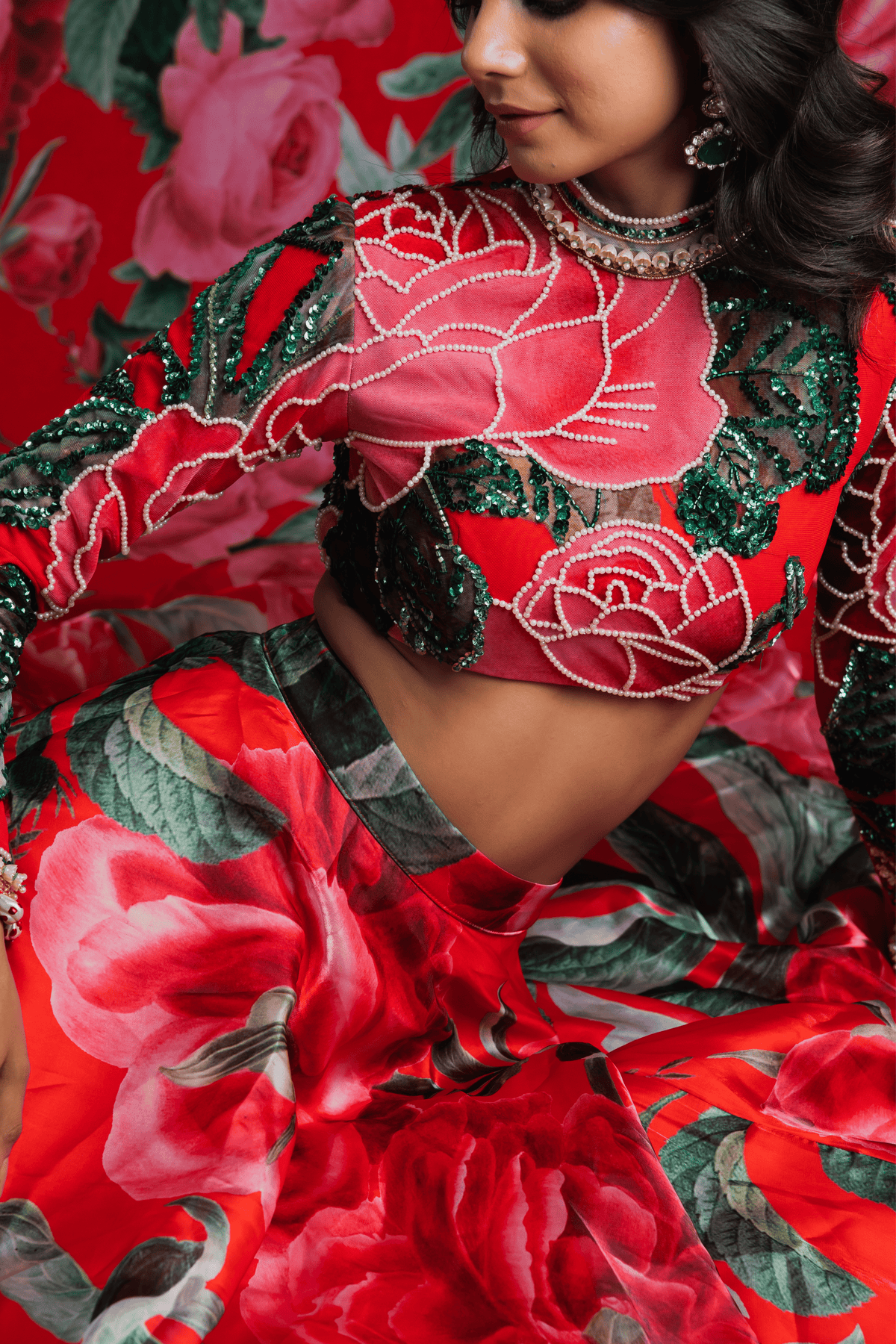 Red Lehenga With Top