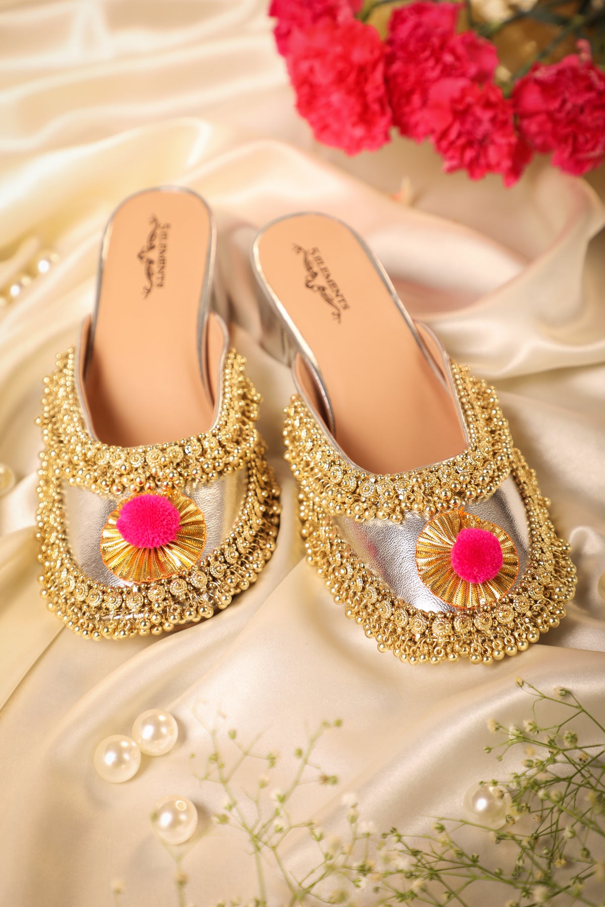 Gold Ghungroo Crown Heels