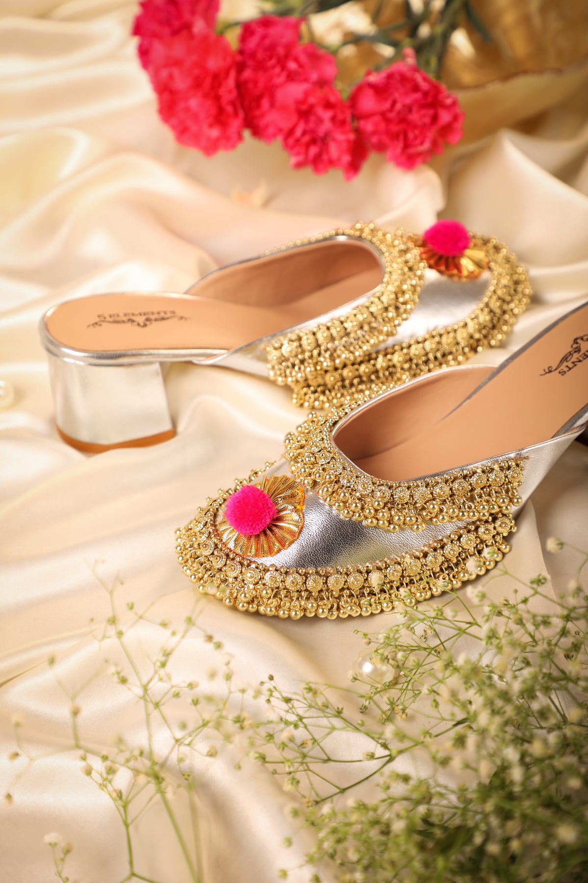 Gold Ghungroo Crown Heels