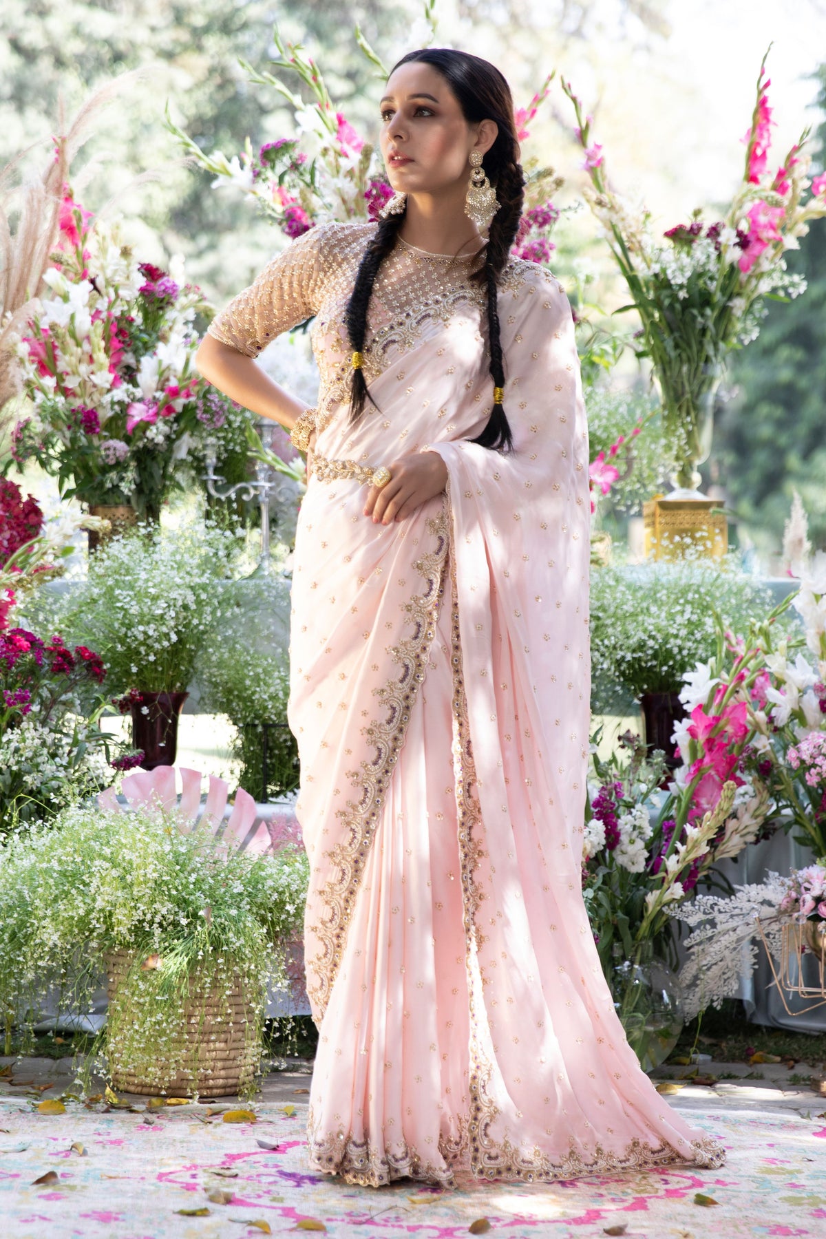 Baby Pink Saree