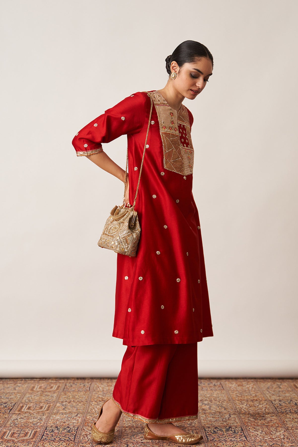 Red Kurta Set