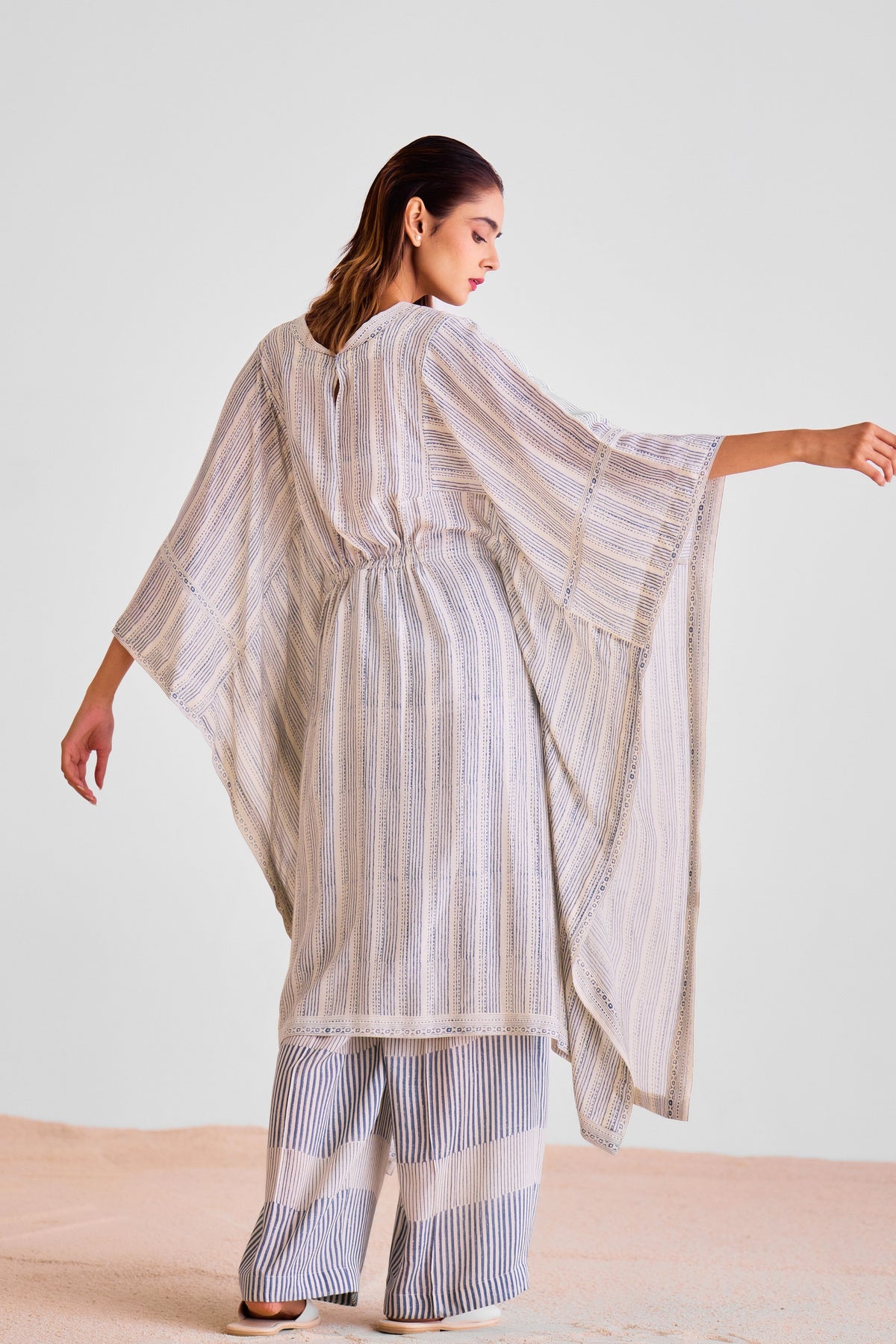 Off White Kaftan Set