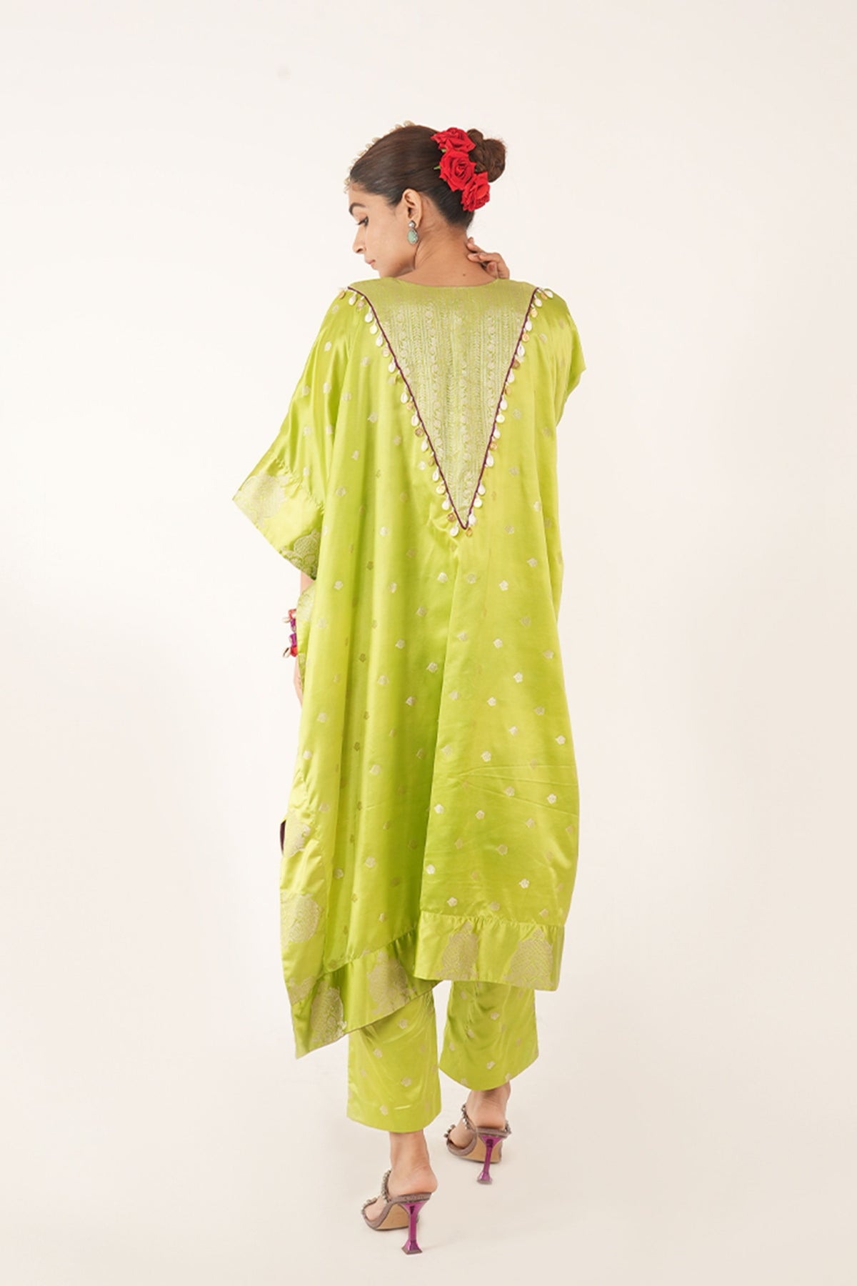 Pankhi Kaftan Kurta in Green