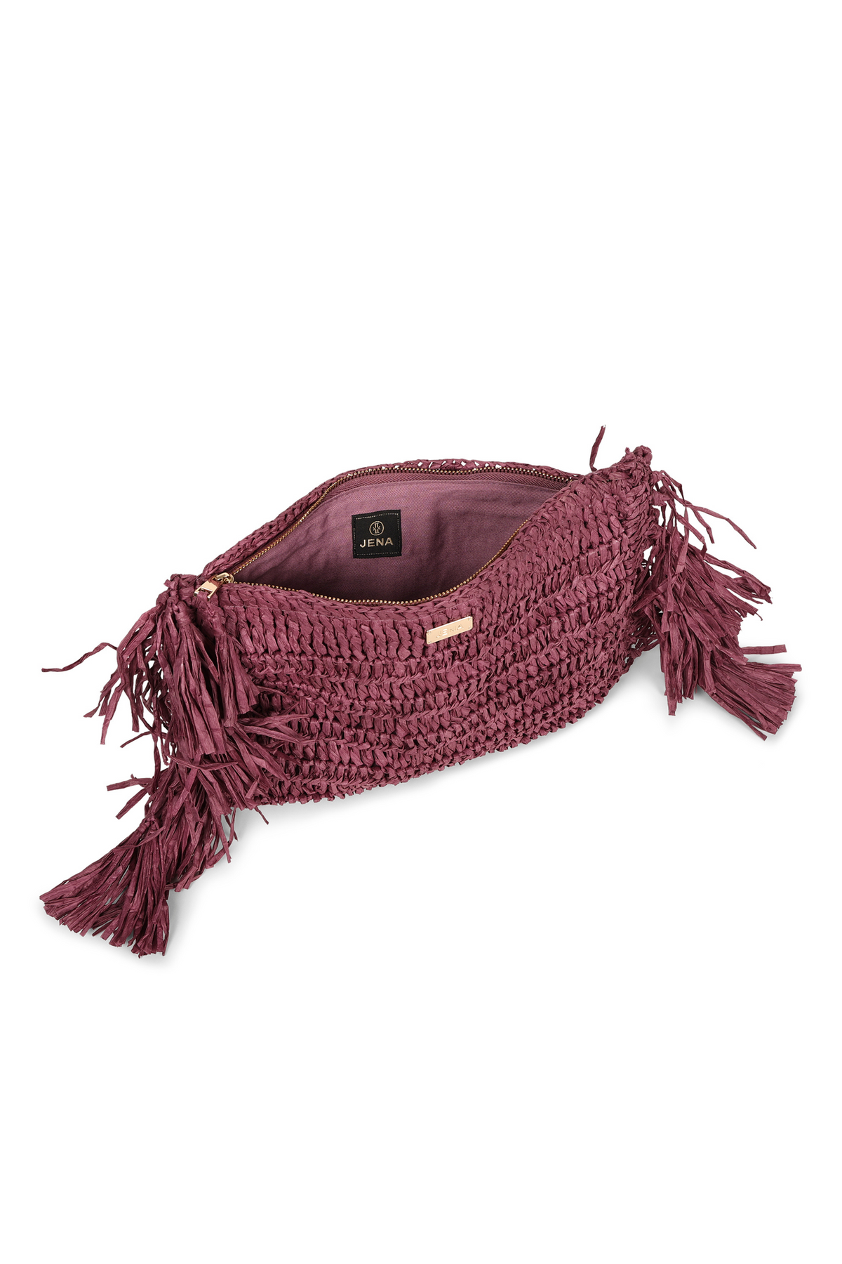 Raffia Clutch With Tassels