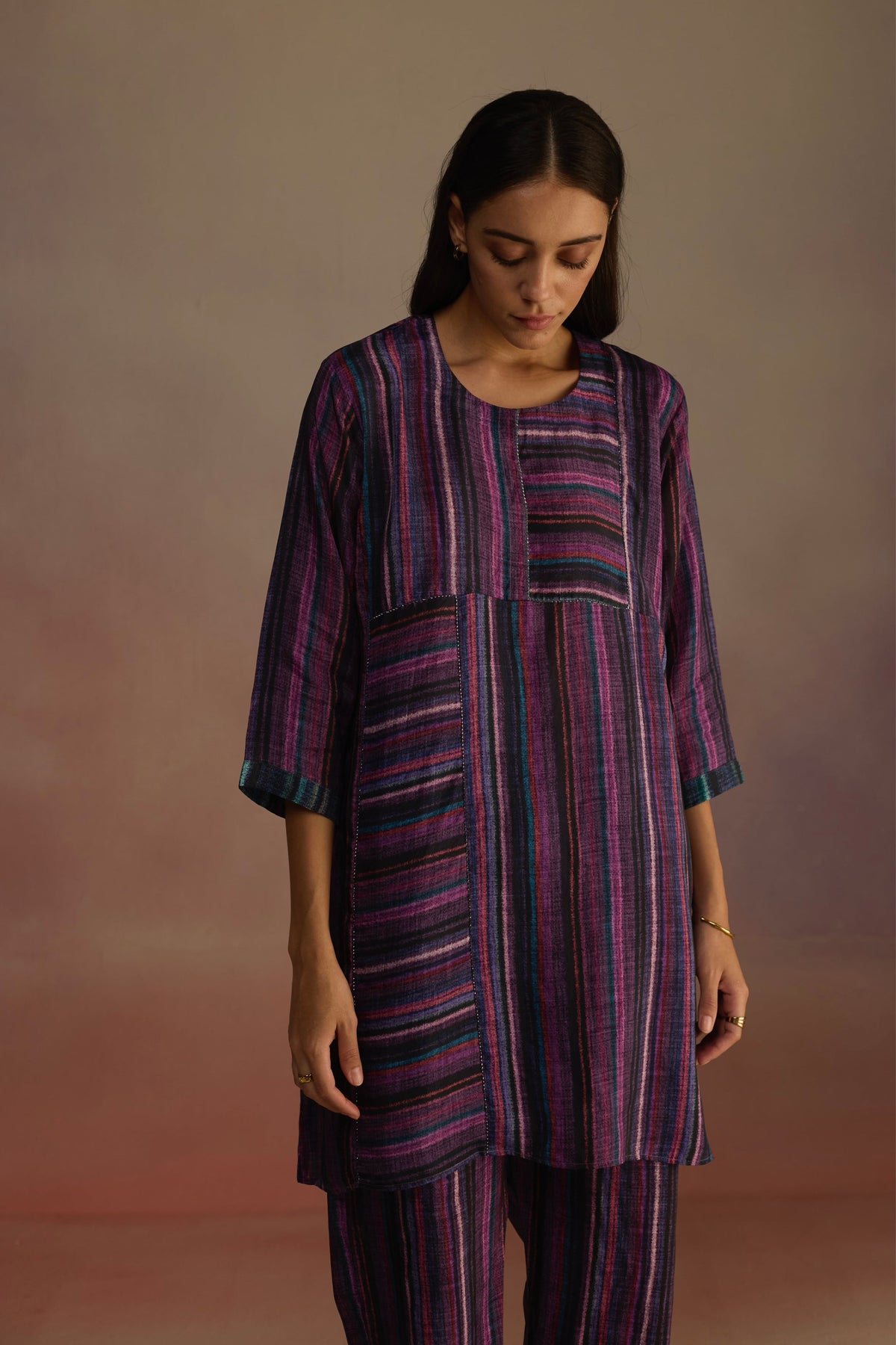 Awning Short Purple Kurta