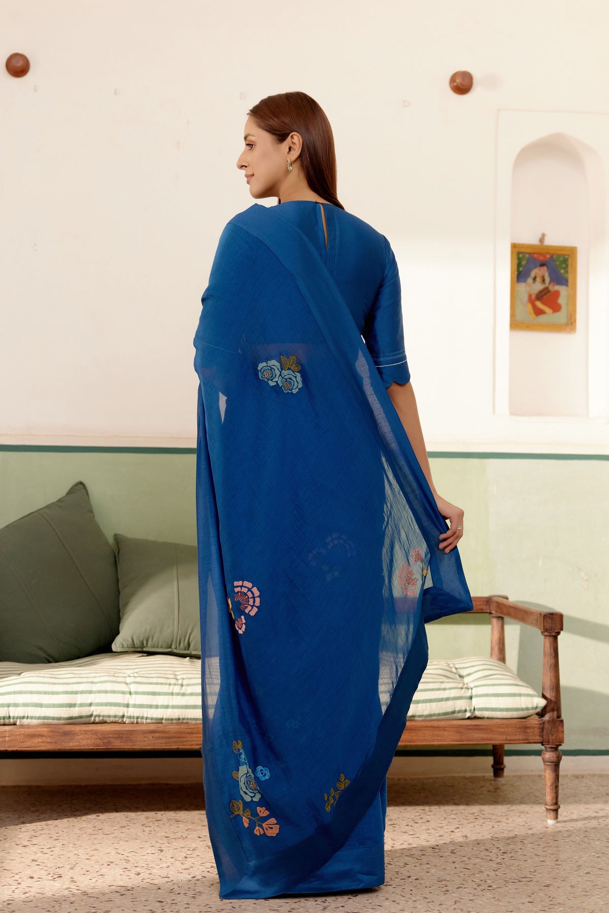 Sapphire Applique Saree Set