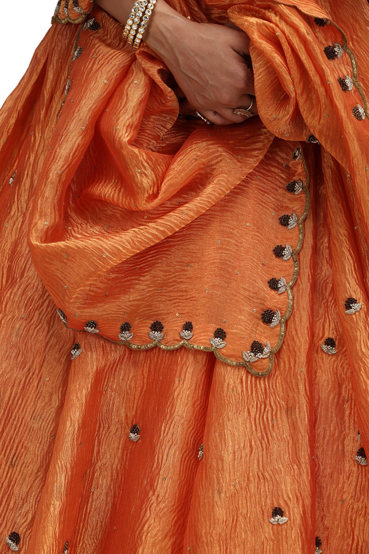 Sakambhari Rust Orange Lehenga Set