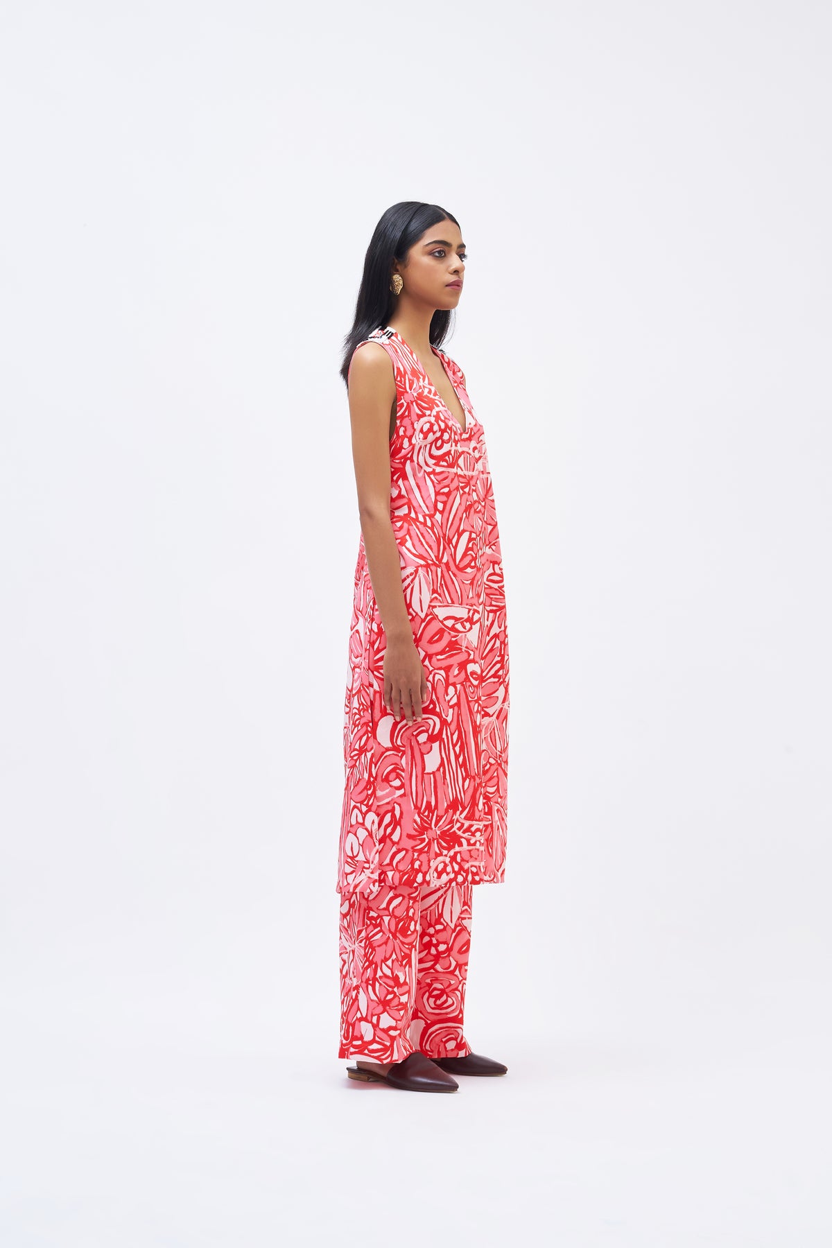 Coral Pink Kurta Pant Set