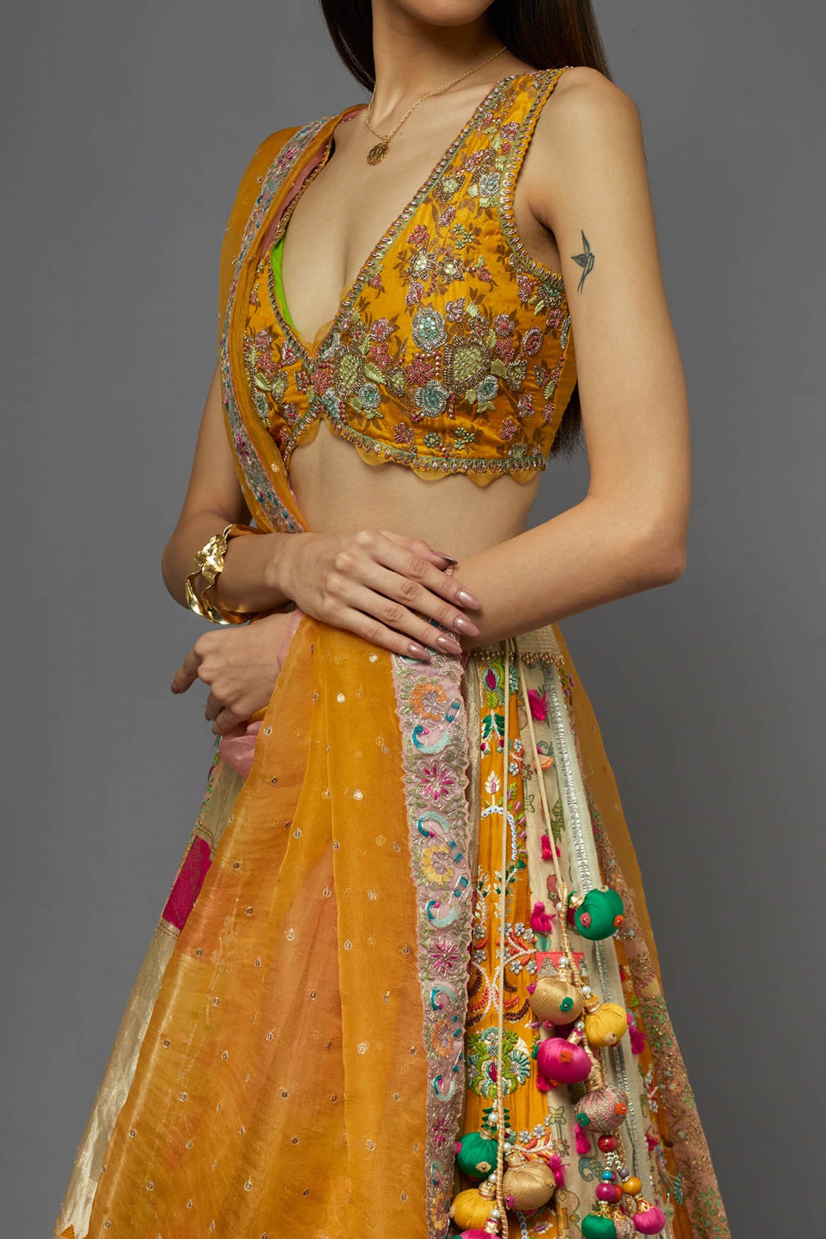 Gold Lehenga Set