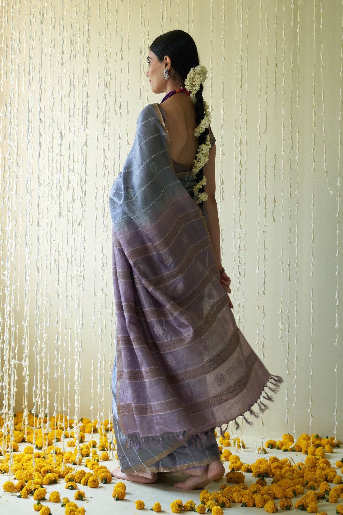 Zeenat Grey &amp; Mauve Saree