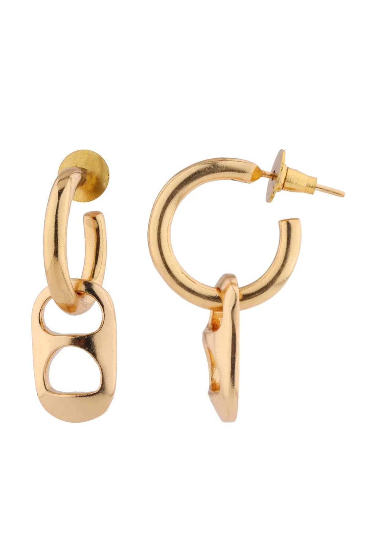 Golden Can Hoops Earring