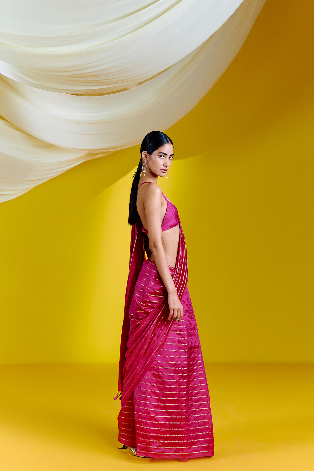 Handwoven Pink Silk Saree