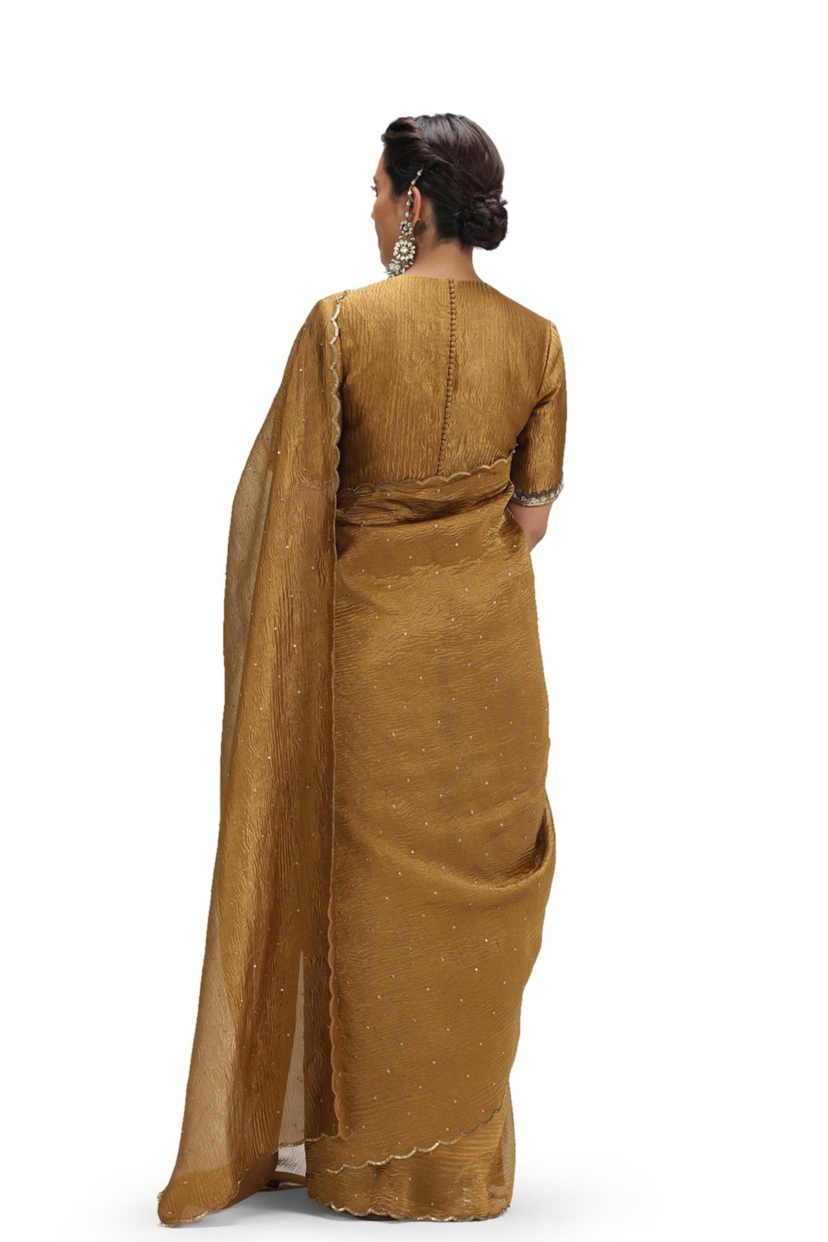 Adhishwari Old Gold Saree Set