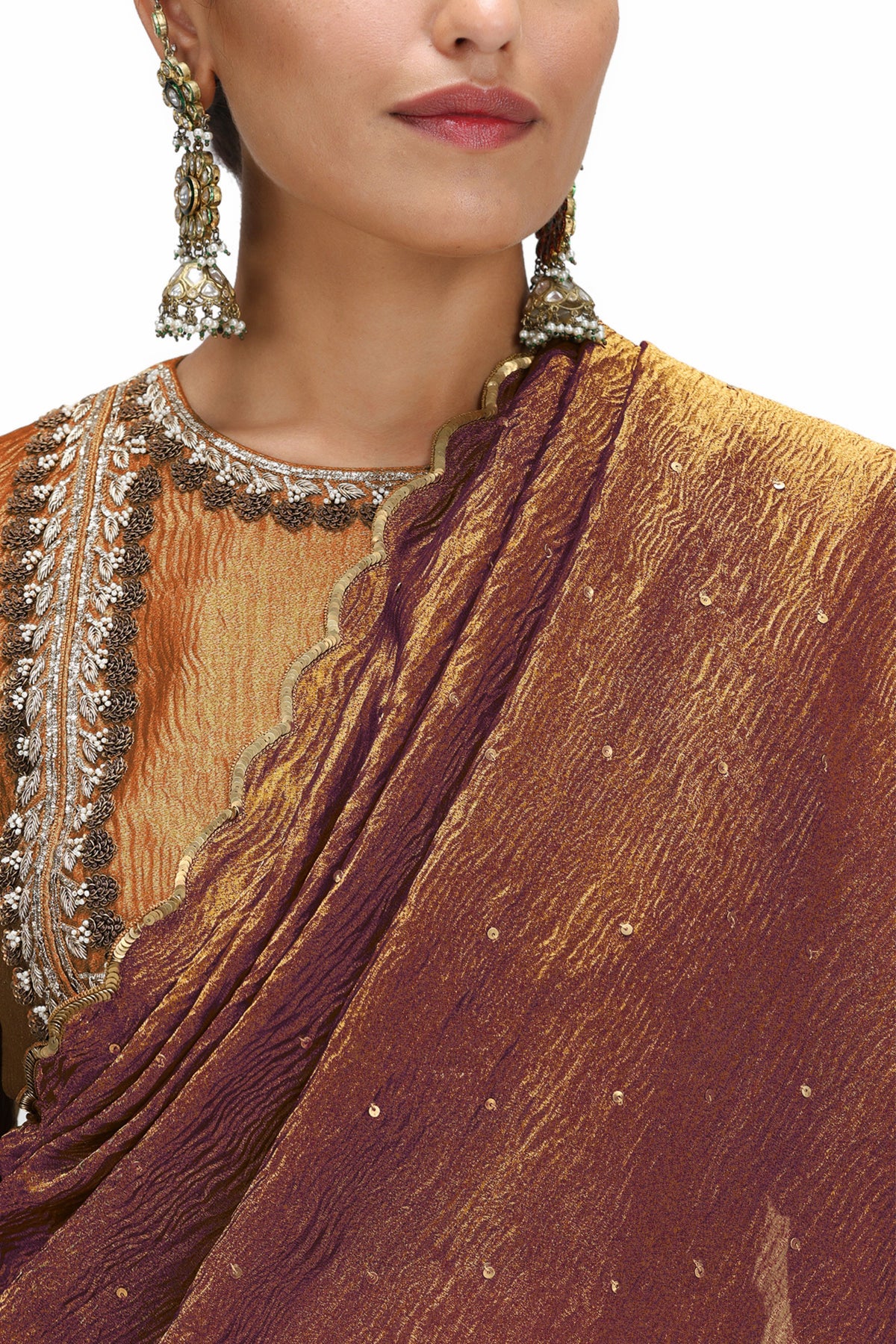 Krsna Garnet Saree Set