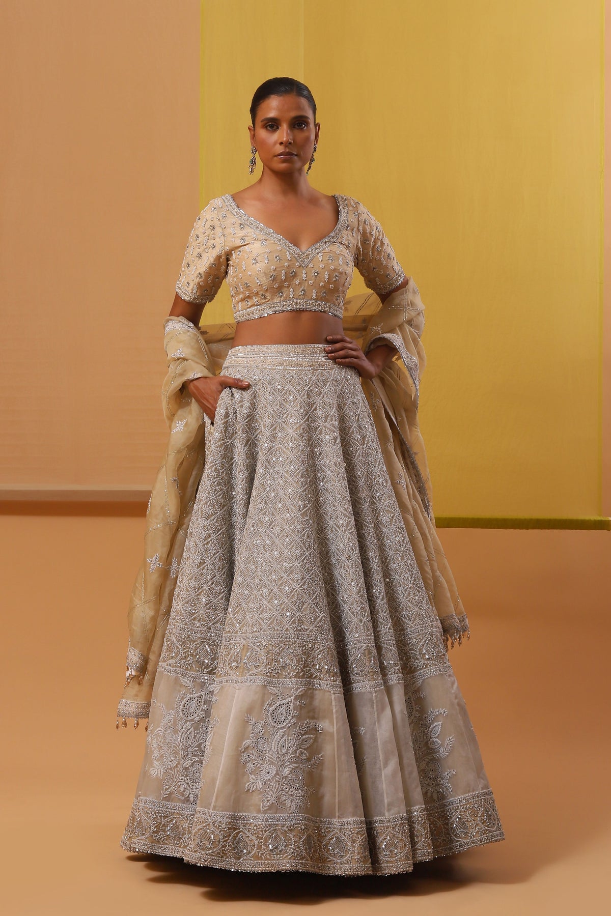 Offwhite Barika Lehenga Set