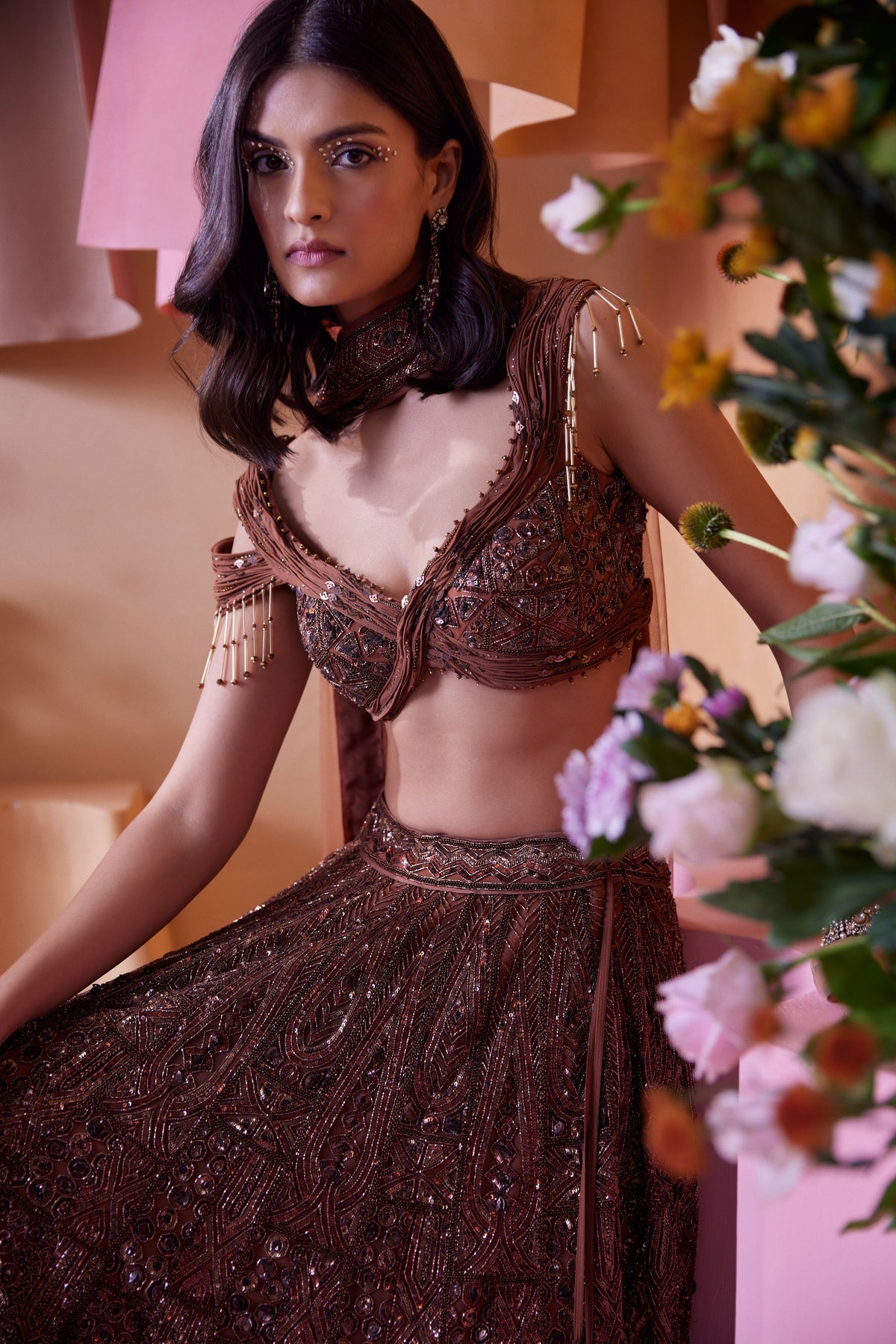 Brown Lehenga Set