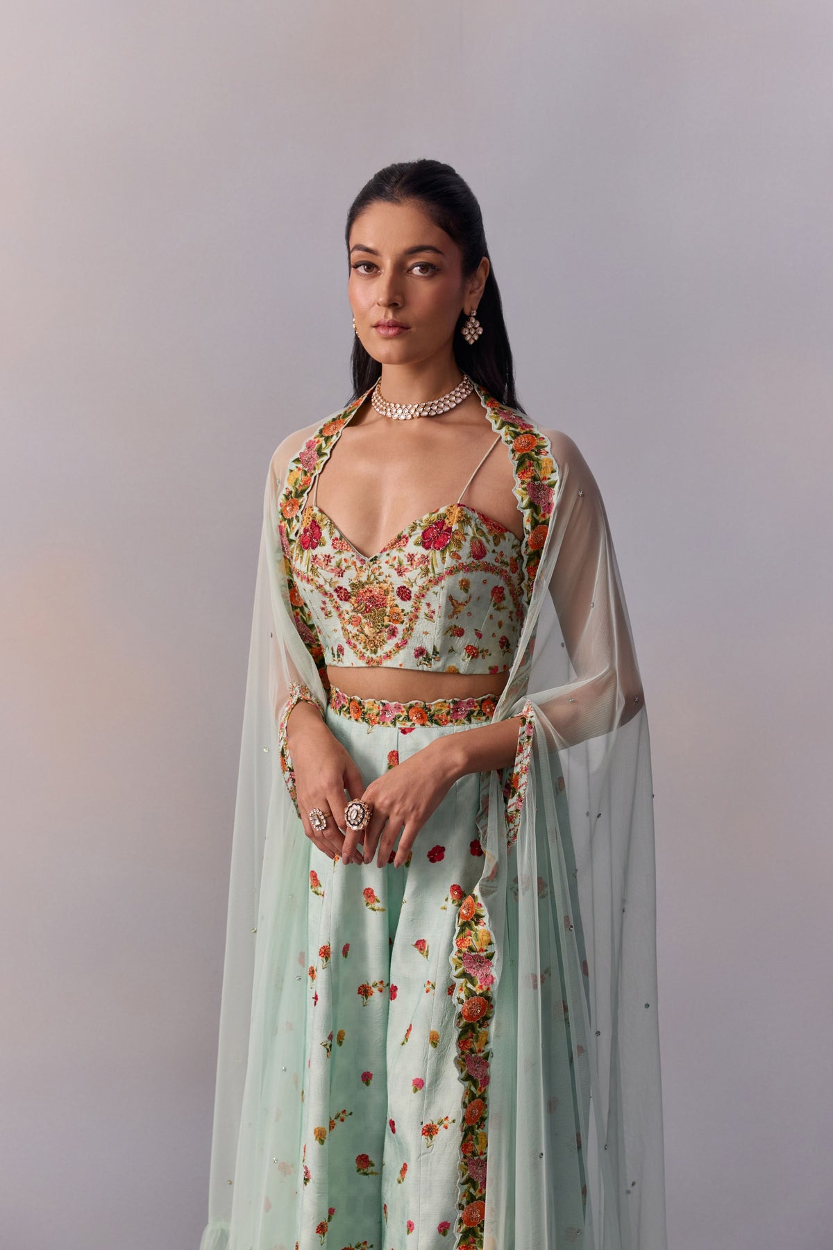 Powder Blue Meher Sharara Set