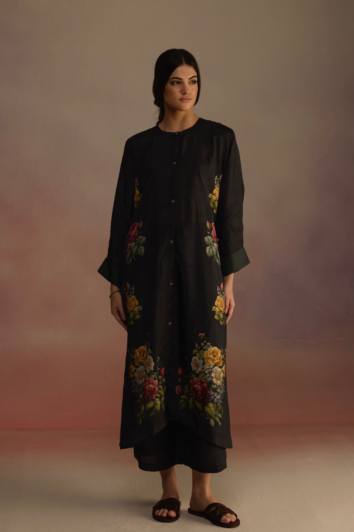 Gladioly Black Kurta