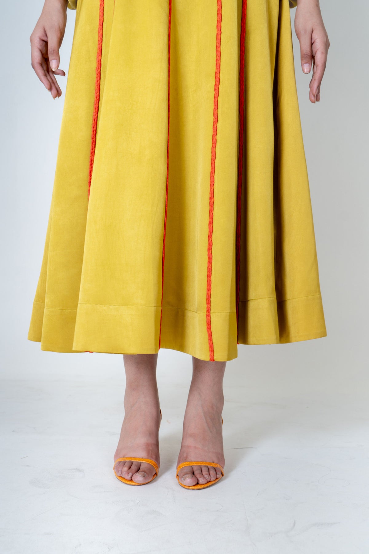 Yellow Maxi Dress- Orange Braids