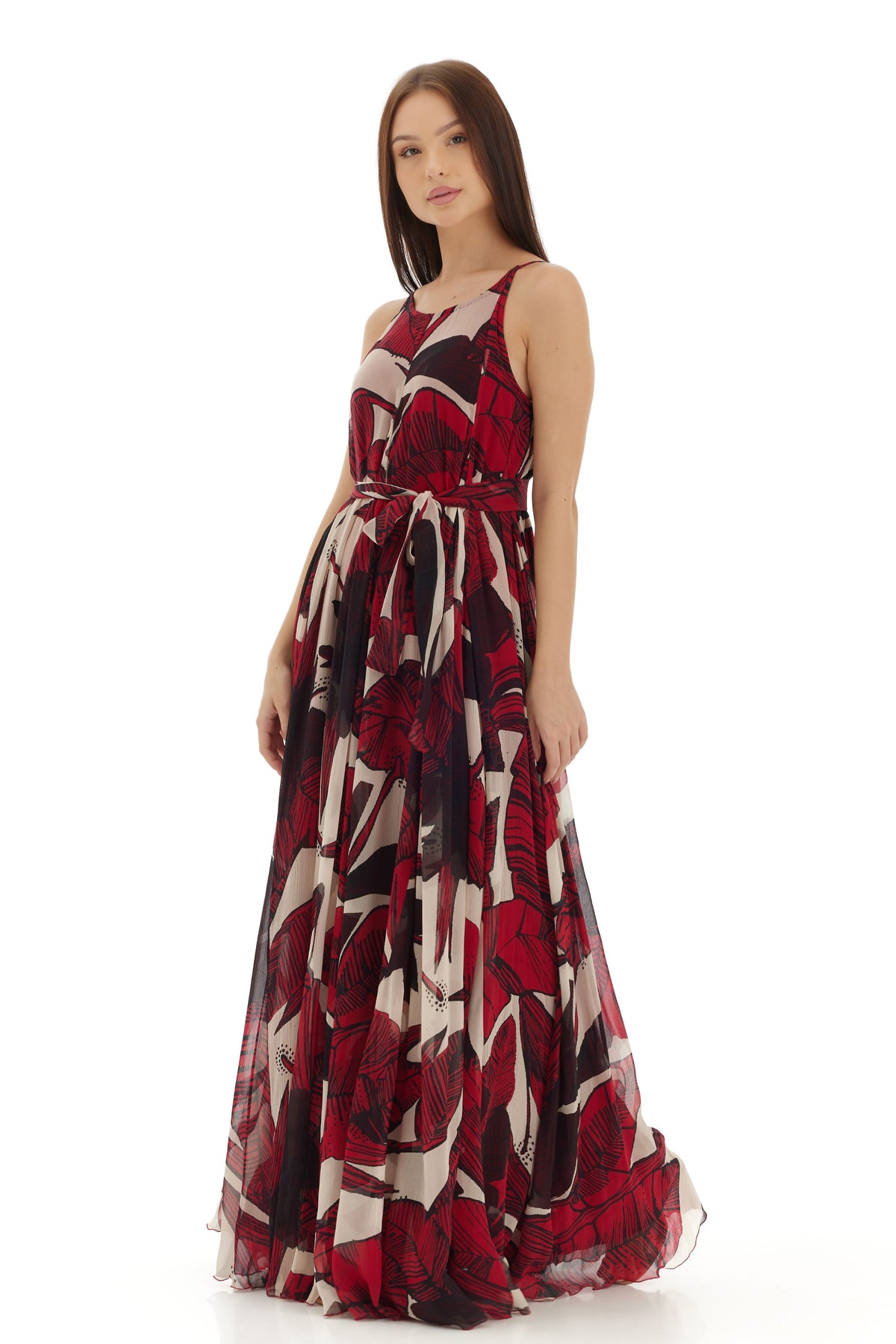 Offwhite and Red Long Dress